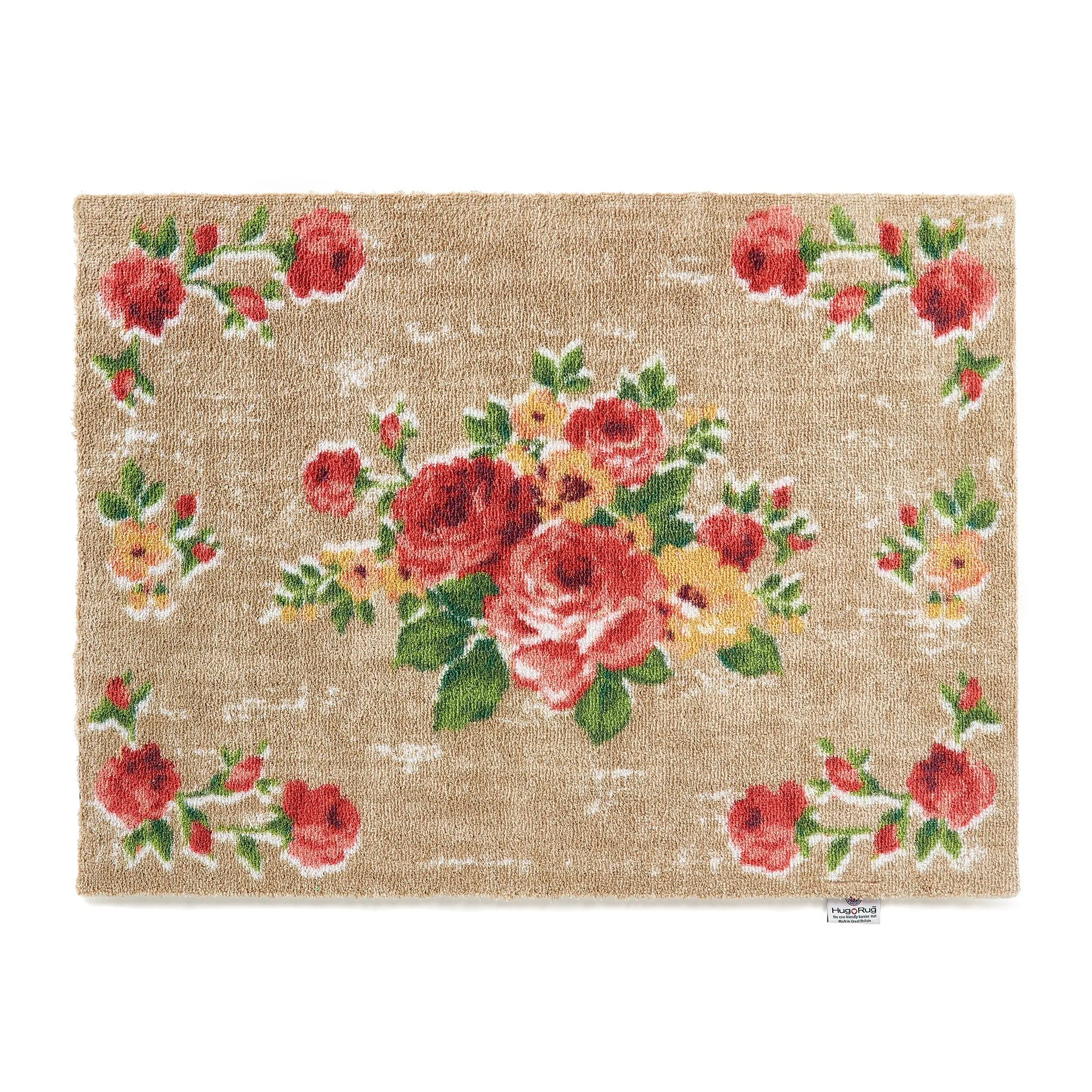 Vintage Rose Washable Doormat - Beige image