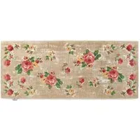 Vintage Rose Washable Runner - Beige