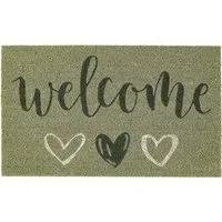 Welcome Sage Coir Doormat - Sage Green