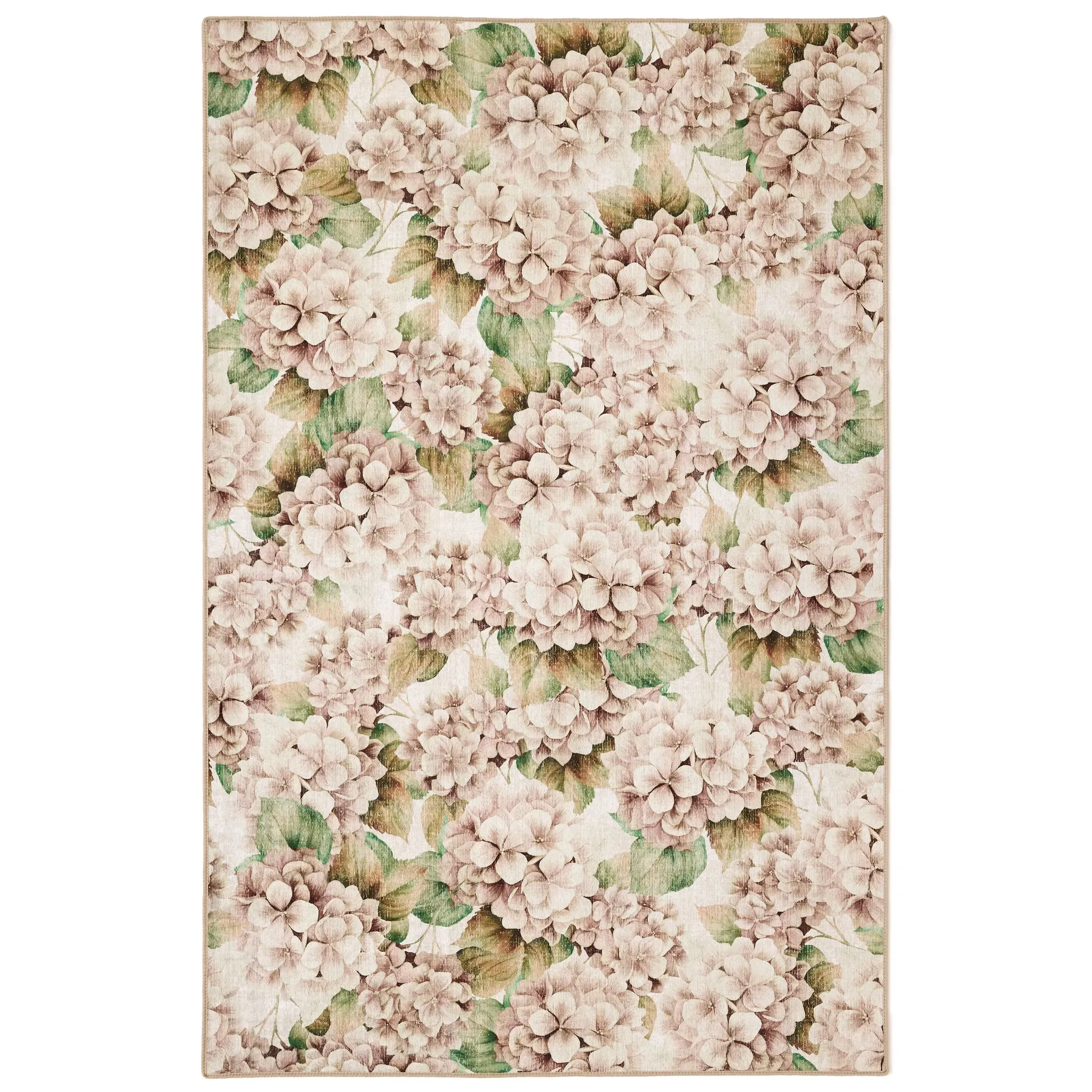 Wild Hydrangea Eco-Washable Rug - Multicolour, Recycled Polyester