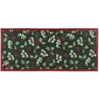 Winter Berries Washable Runner - Green