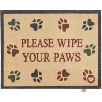 Wipe Your Paws Washable Doormat - Beige, 65x85cm