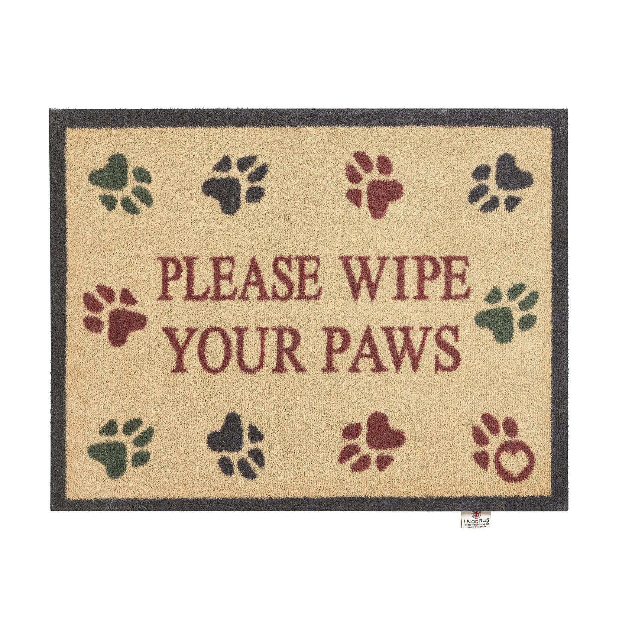Wipe Your Paws Washable Doormat - Beige, 65x85cm