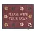 Wipe Your Paws Washable Doormat - Burgundy, 65x85cm