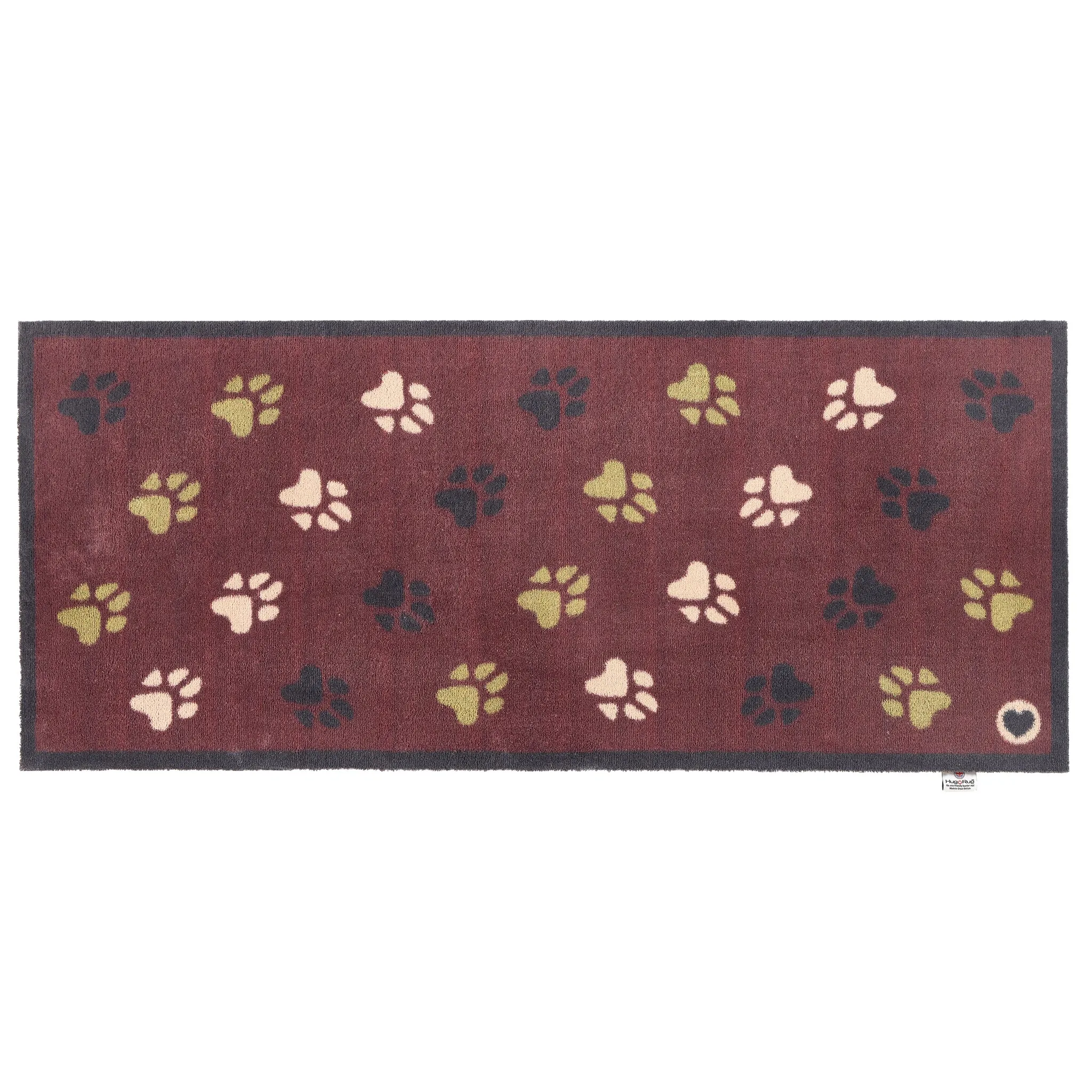 Wipe Your Paws Washable Runner - Burgundy, 65x150cm