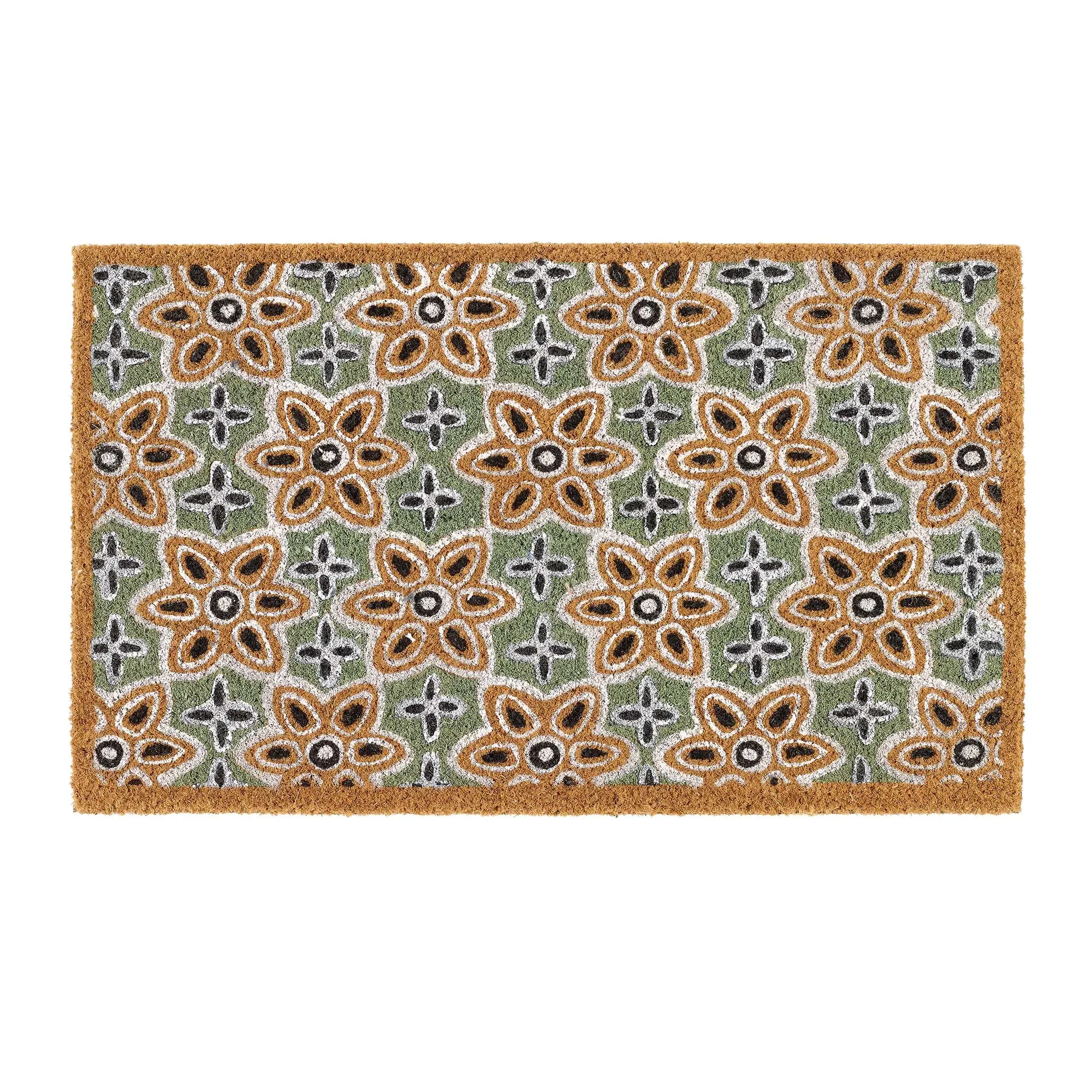 Woodblock Coir Doormat - Sage Green image