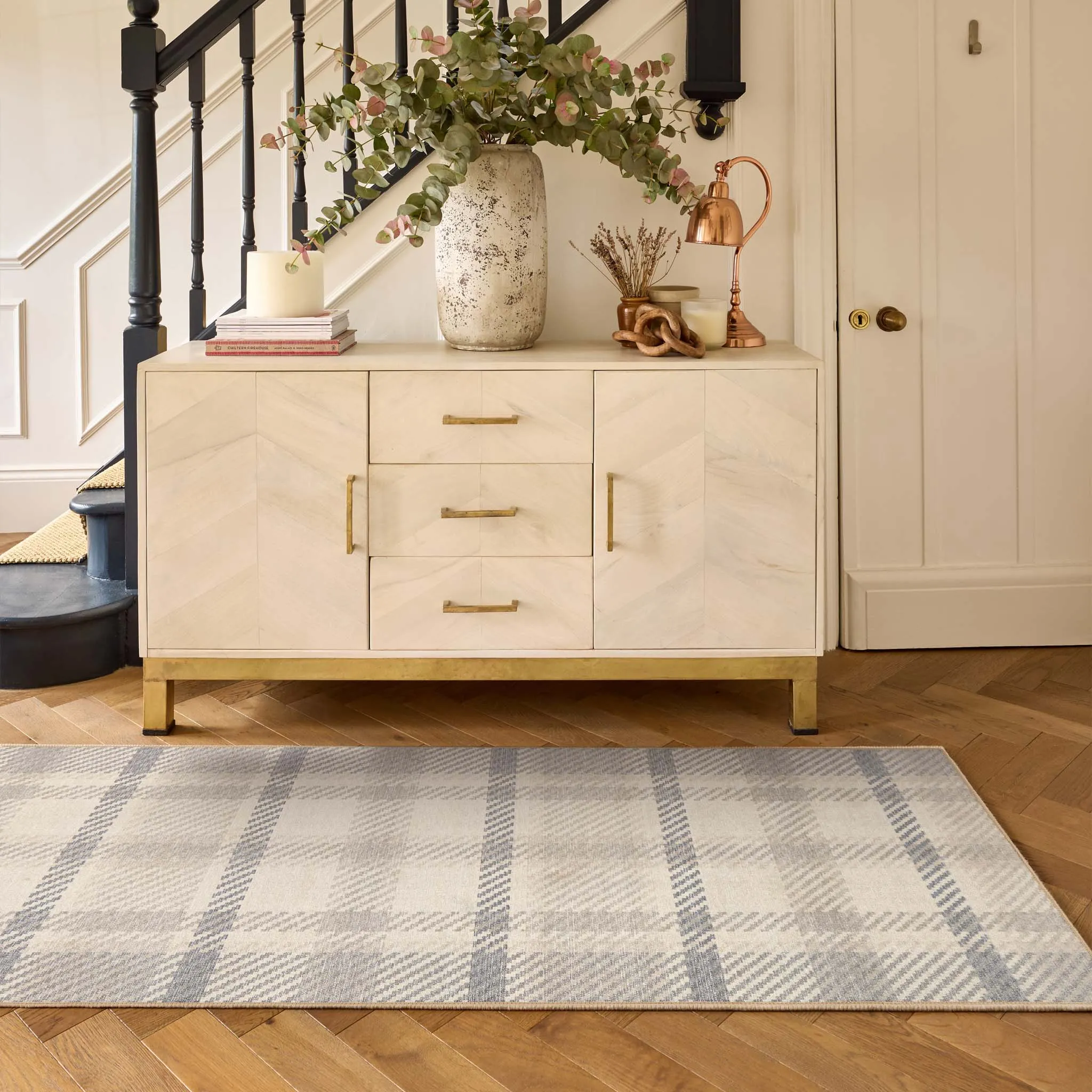 Isla Plaid Runner Washable - Grey, Recycled Polyester product