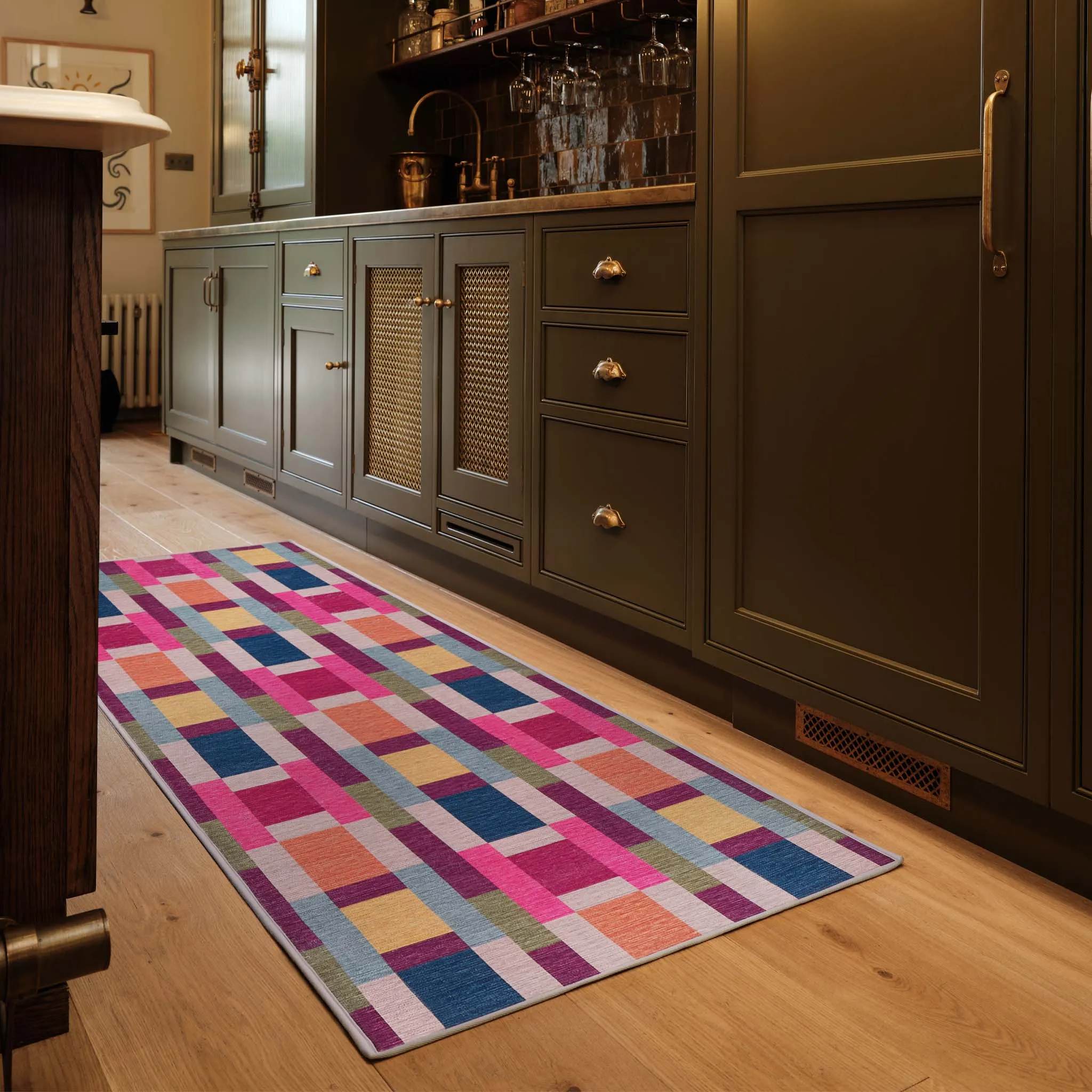 Jude Geo Weave Eco-Washable Runner - Multicolour, Recycled Polyester product