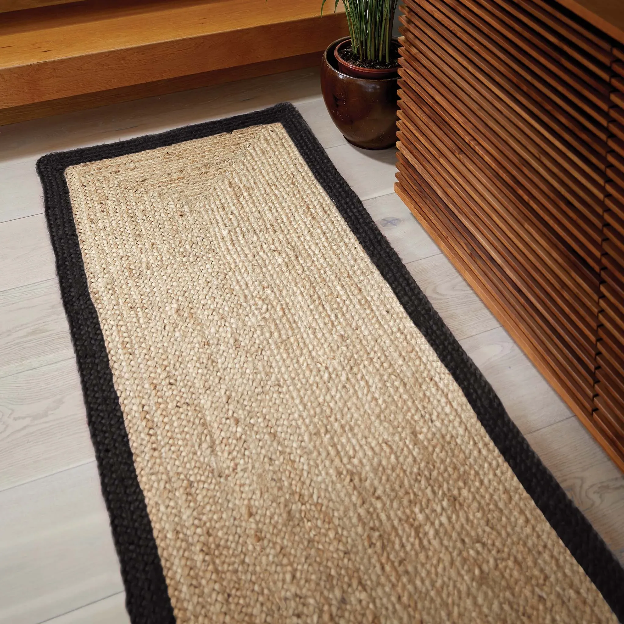 Jute Border Runner - Black, Jute product