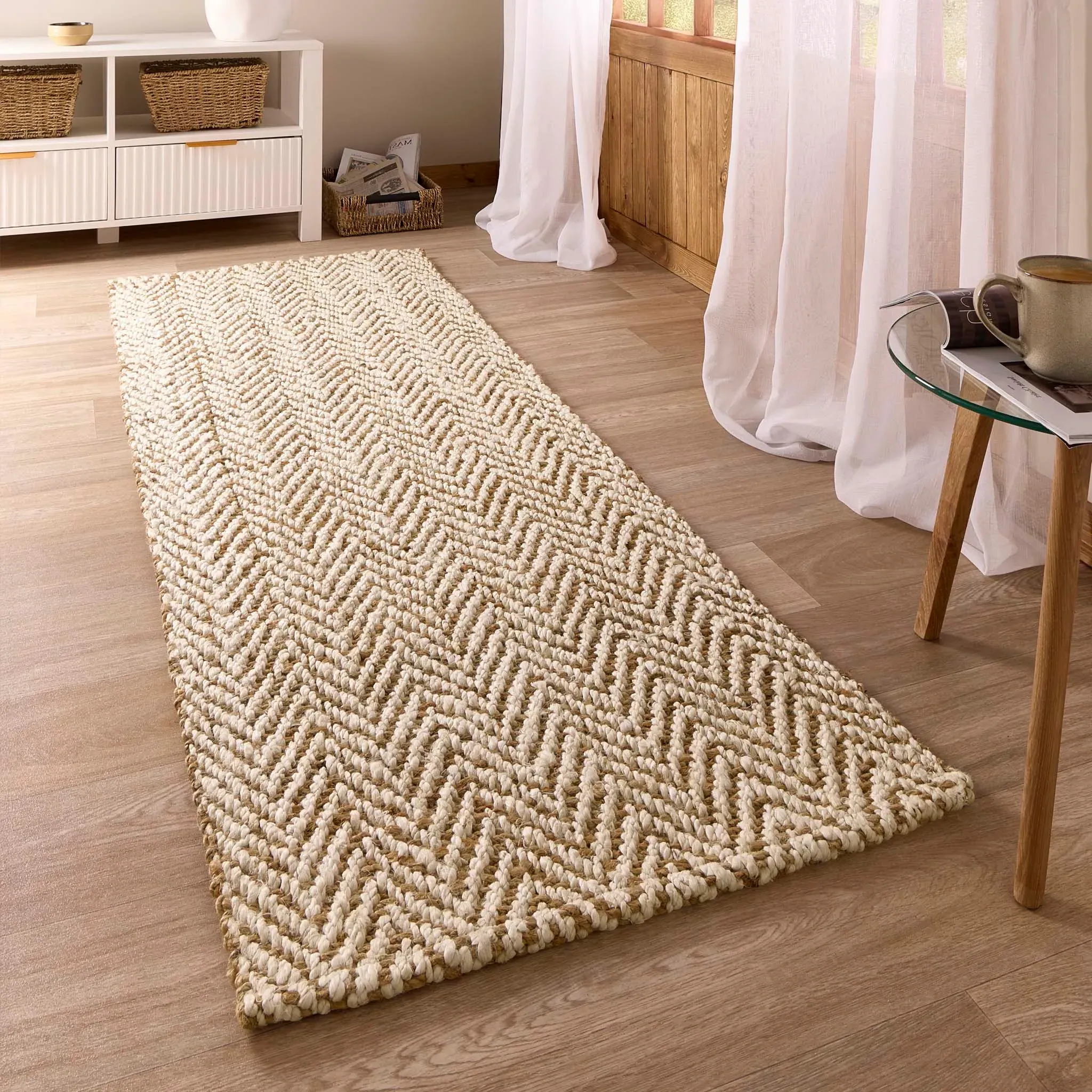 Jute Herringbone Flatweave Runner - Natural, Jute product