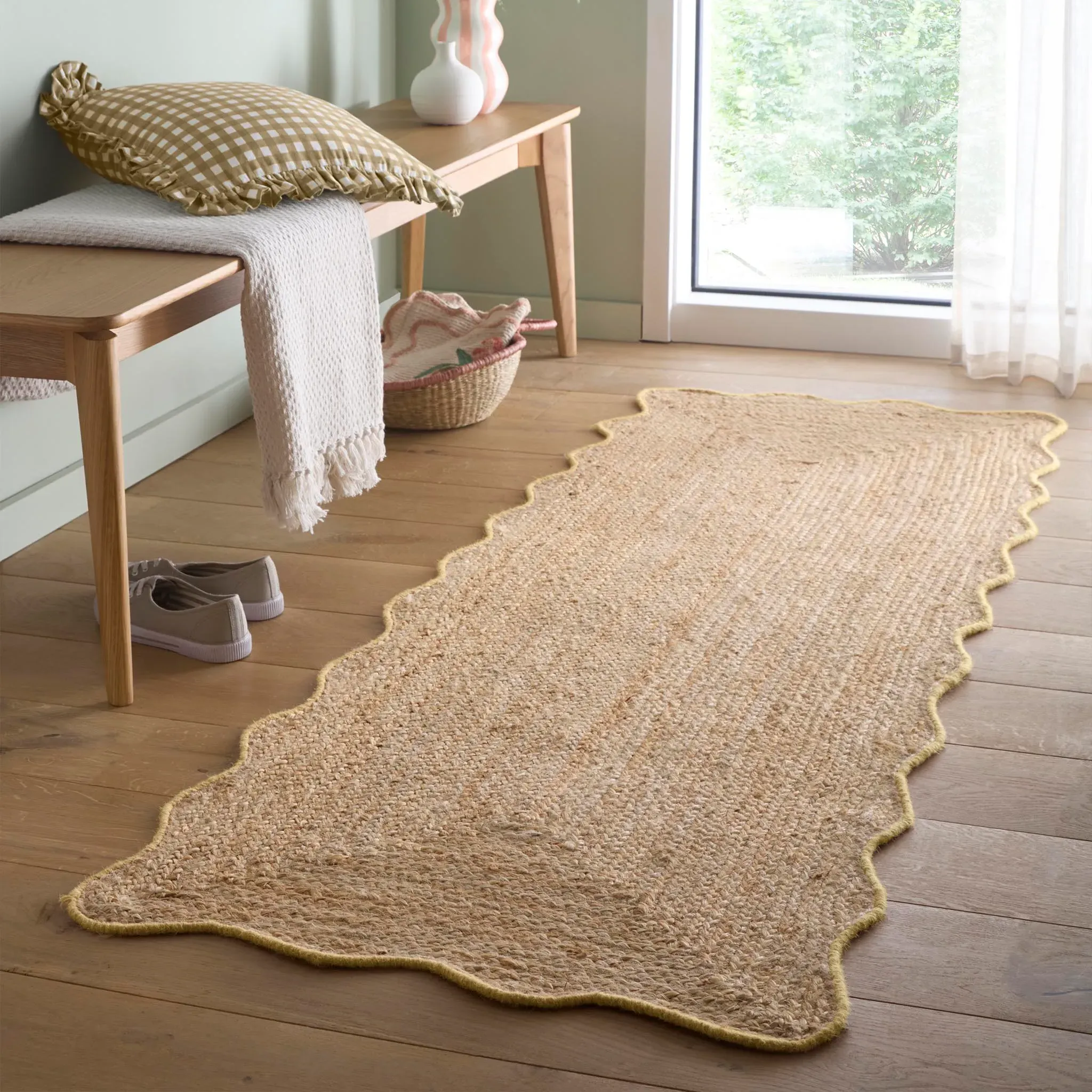Jute Scalloped Edge Runner - Yellow product
