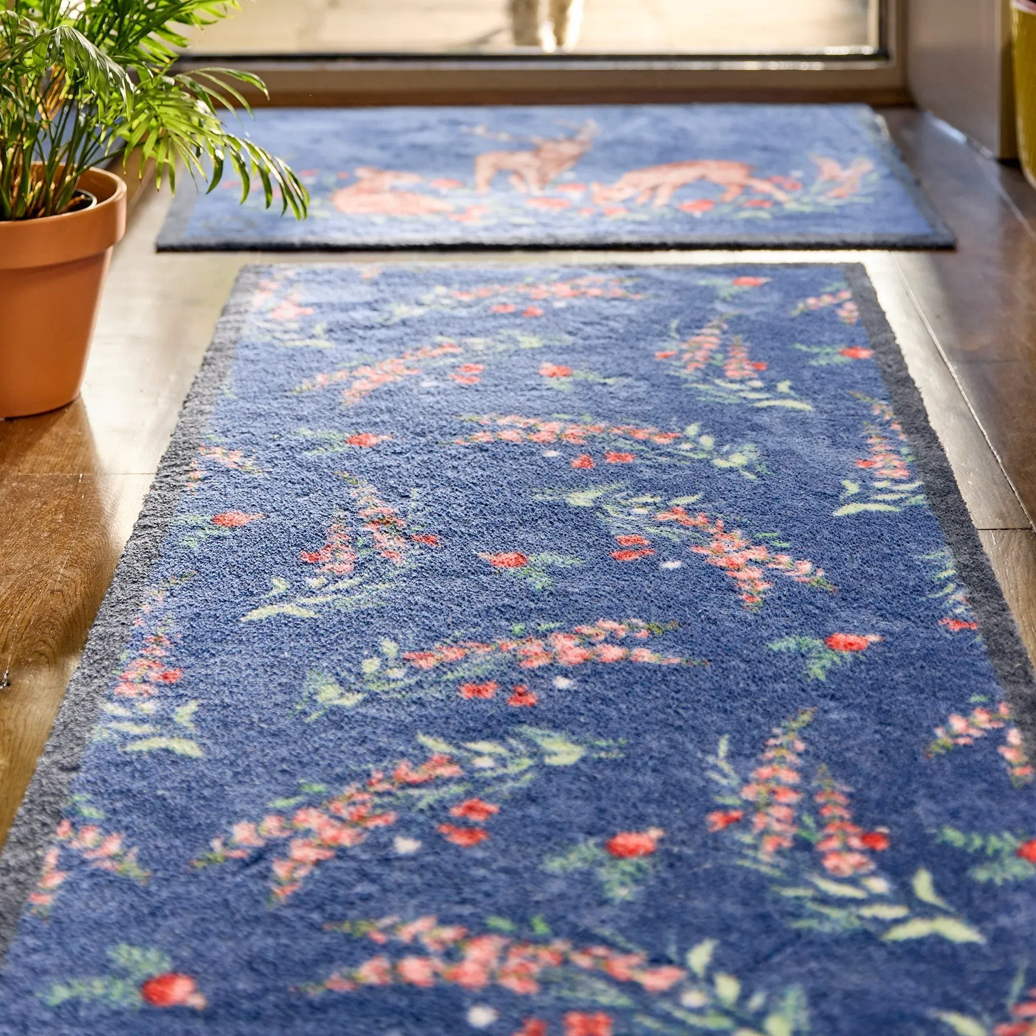 Meadow Deer Washable Runner - Blue product