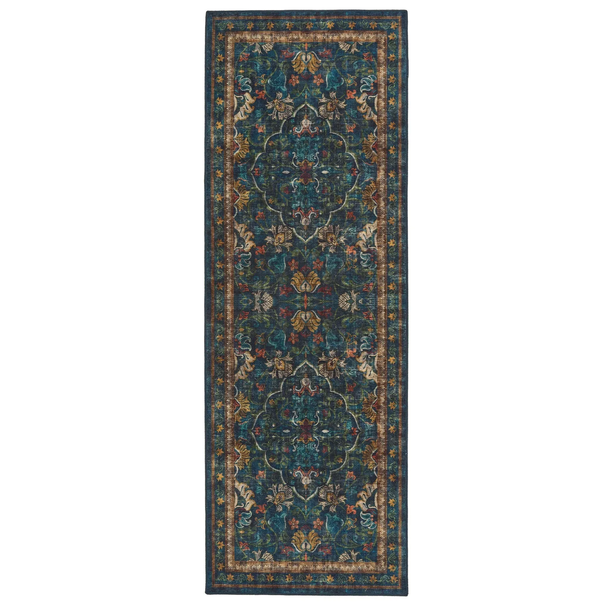 Midnight Paisley Eco-Washable Runner - Dark Blue, Recycled Polyester alternate view