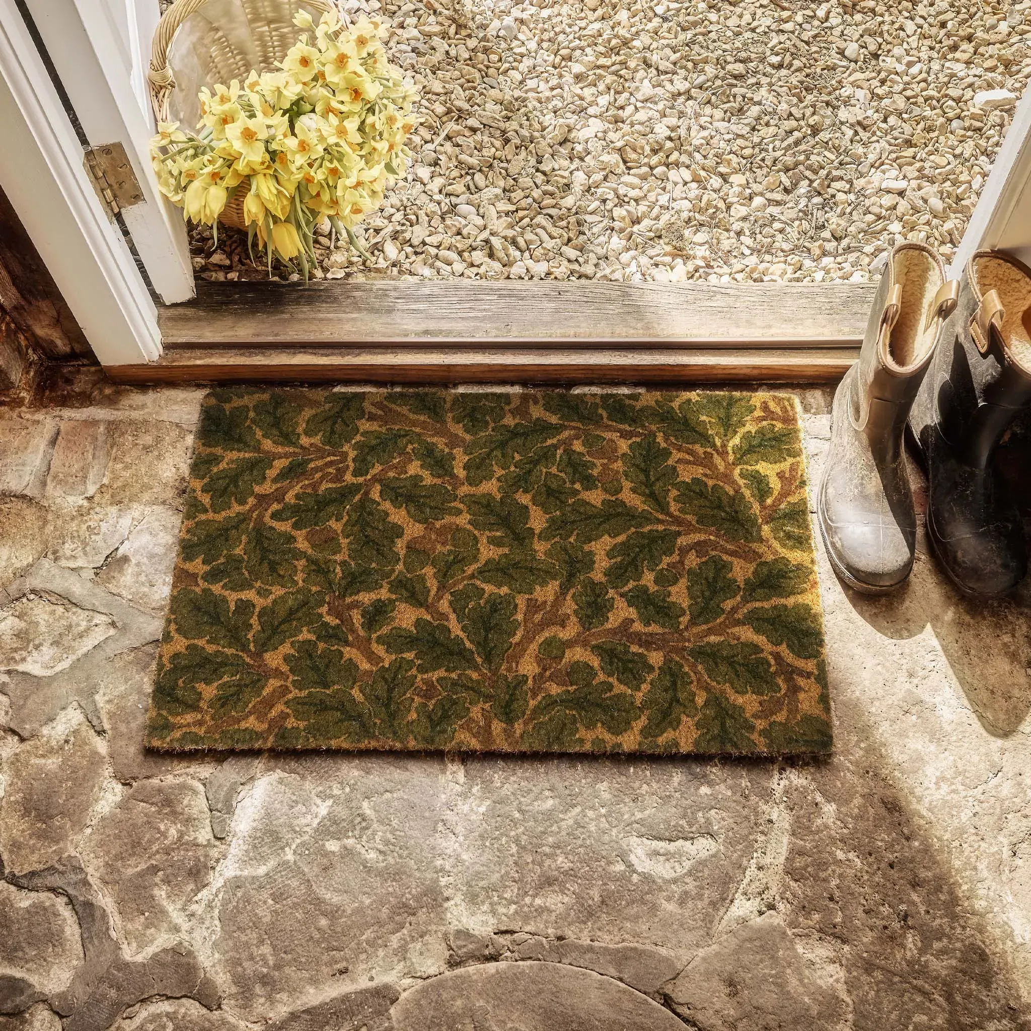 Morris & Co. Oak Coir Doormat - Green, Natural Coir product