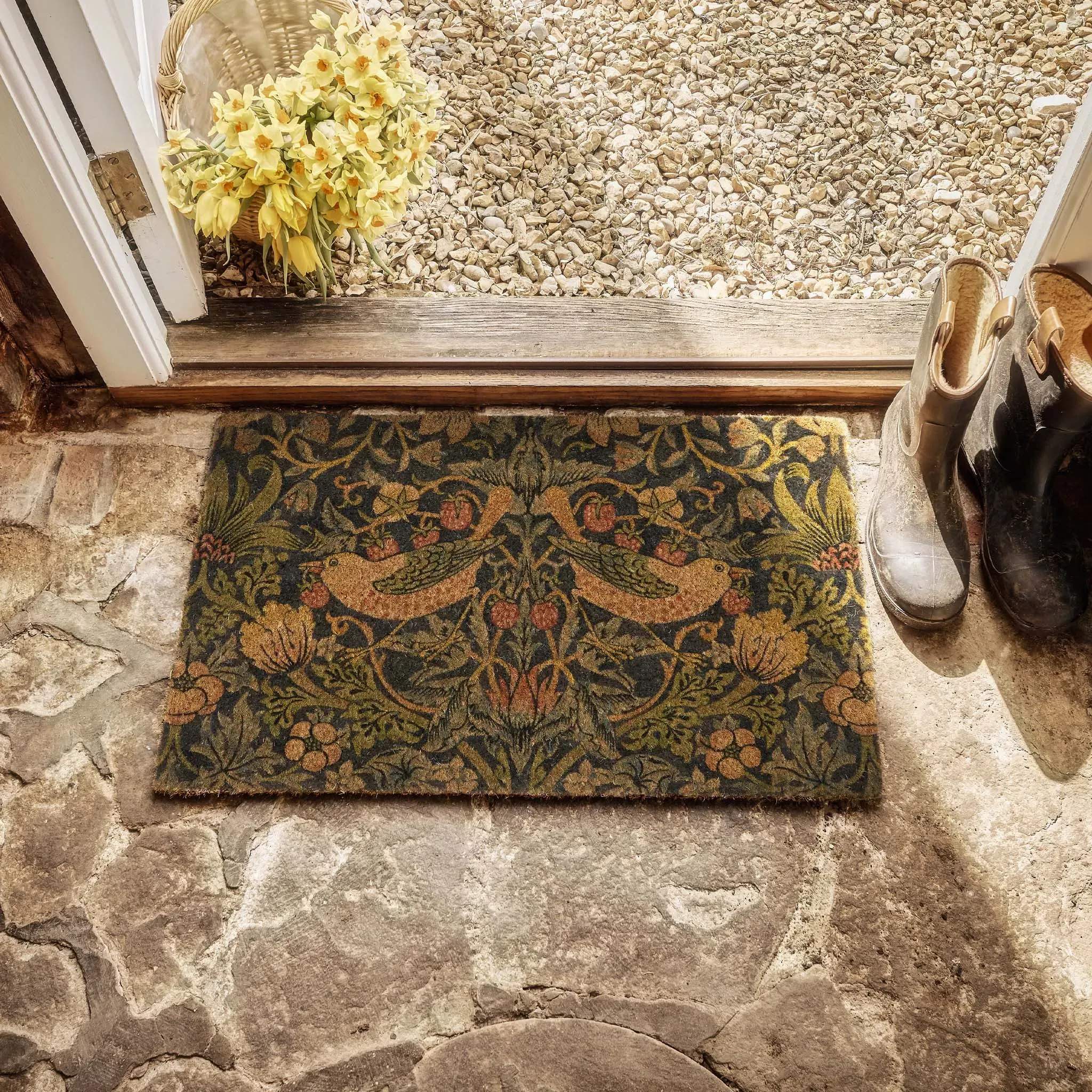 Strawberry Thief Coir Doormat - Navy product