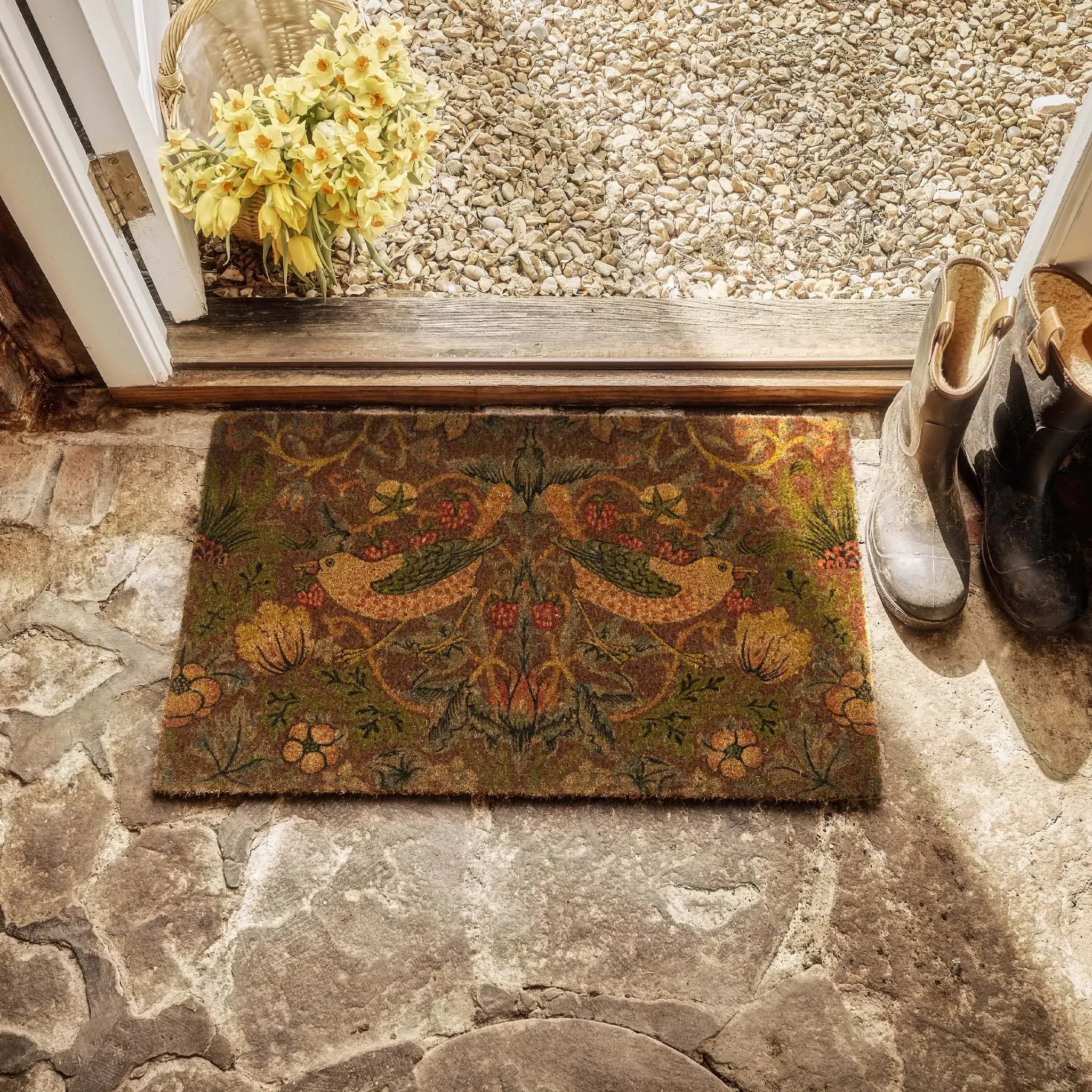 Strawberry Thief Doormat - Red, Coir product