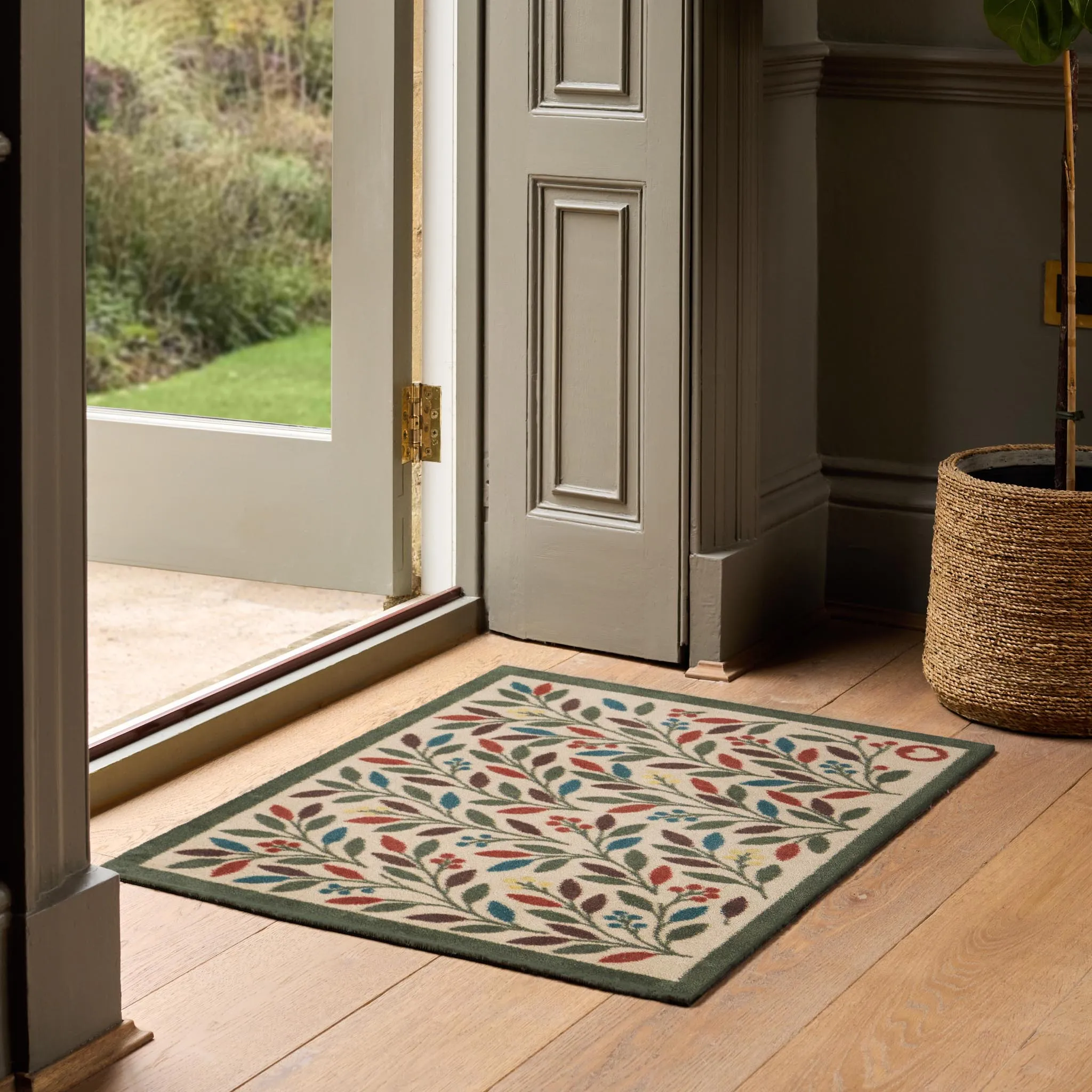 Olive Branch Washable Doormat - Light Grey product