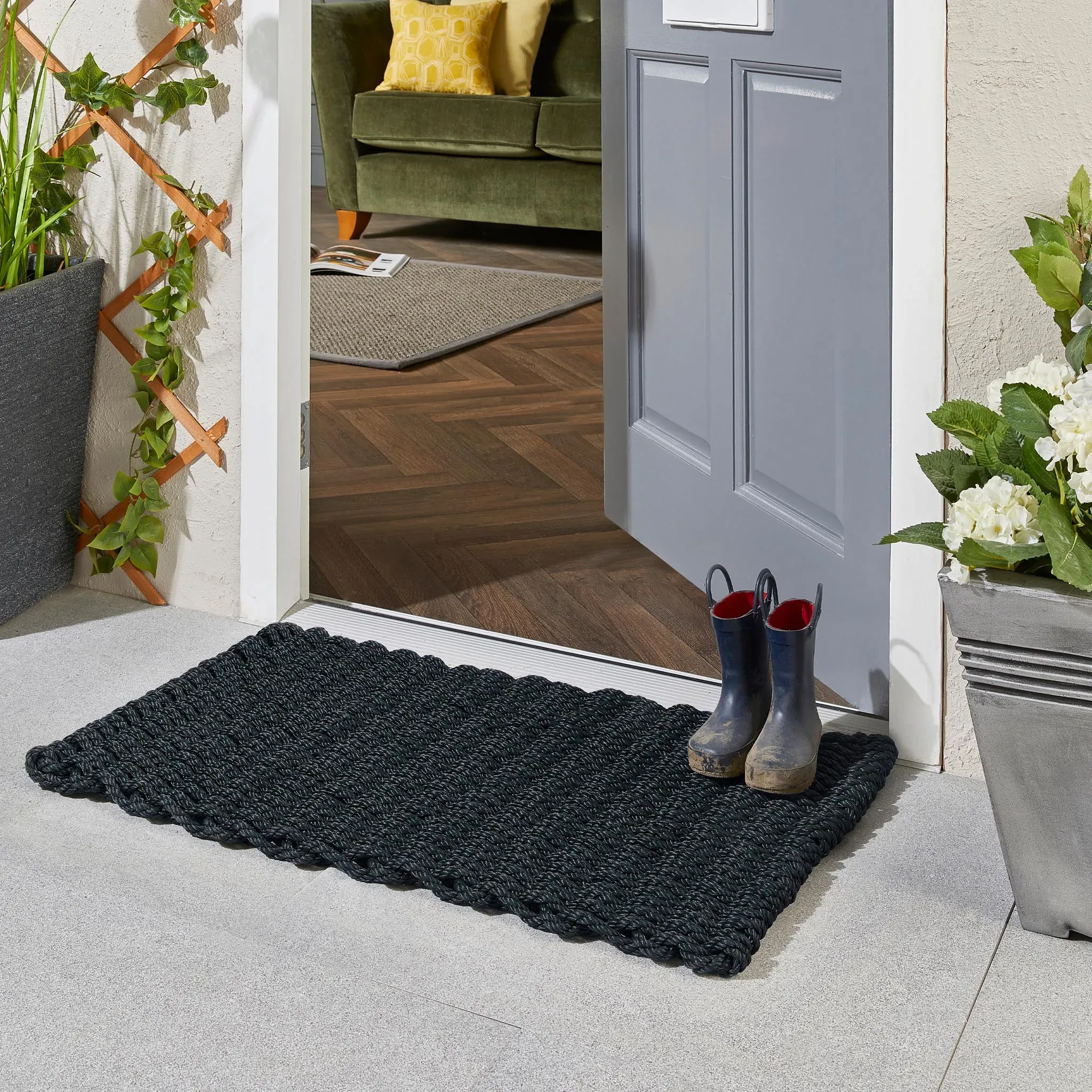 Outdoor Rope Doormat - Black, Recycled Plastic product