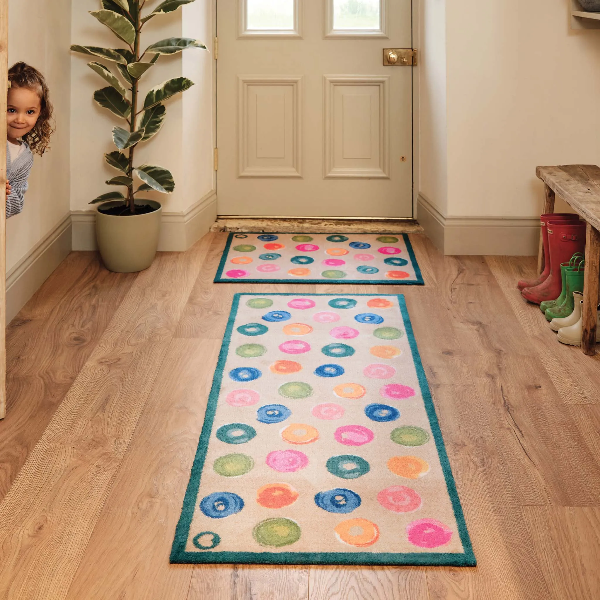 Painted Spots Charity Runner - Beige, Recycled Material product