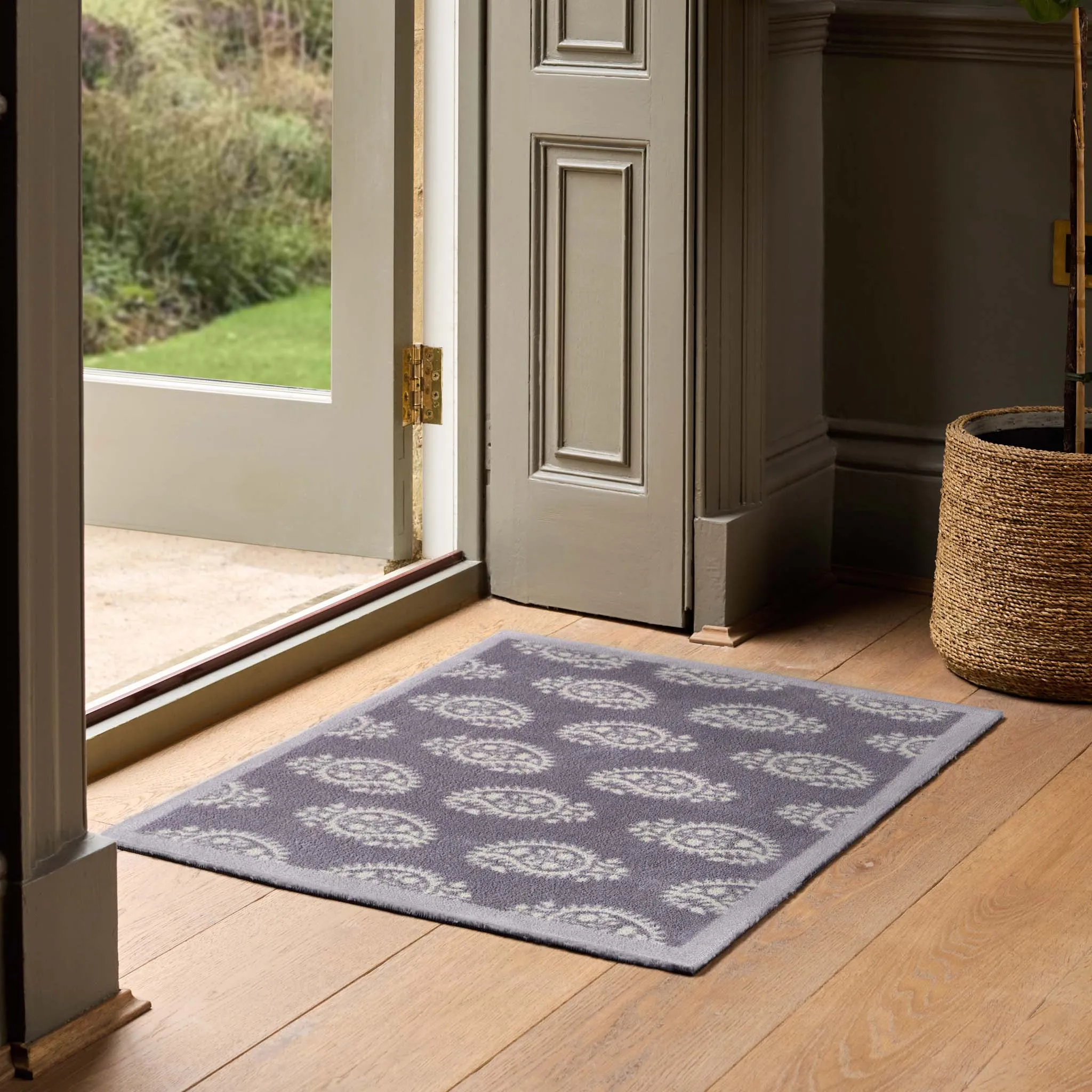 Paisley Washable Doormat - Grey product