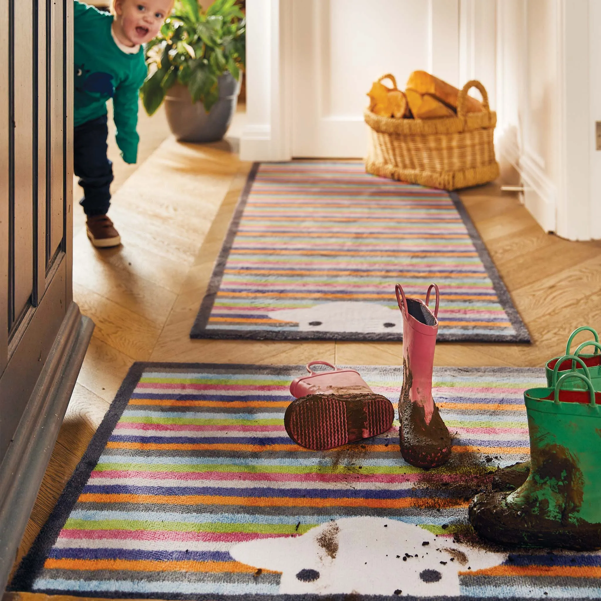 Peep Stripe Herdy Washable Doormat - Multicolour product