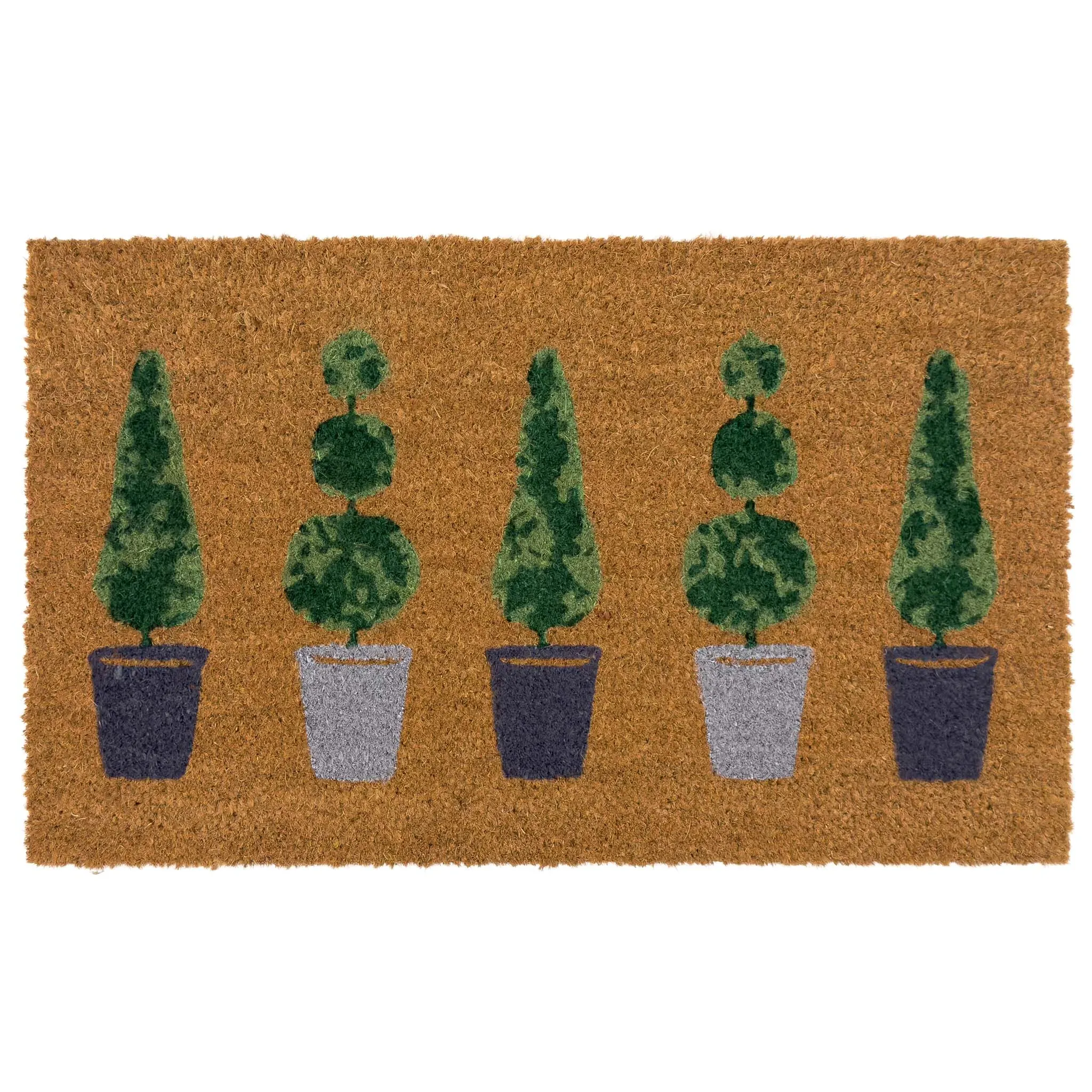Printed Coir Topiary Doormat - Natural alternate view