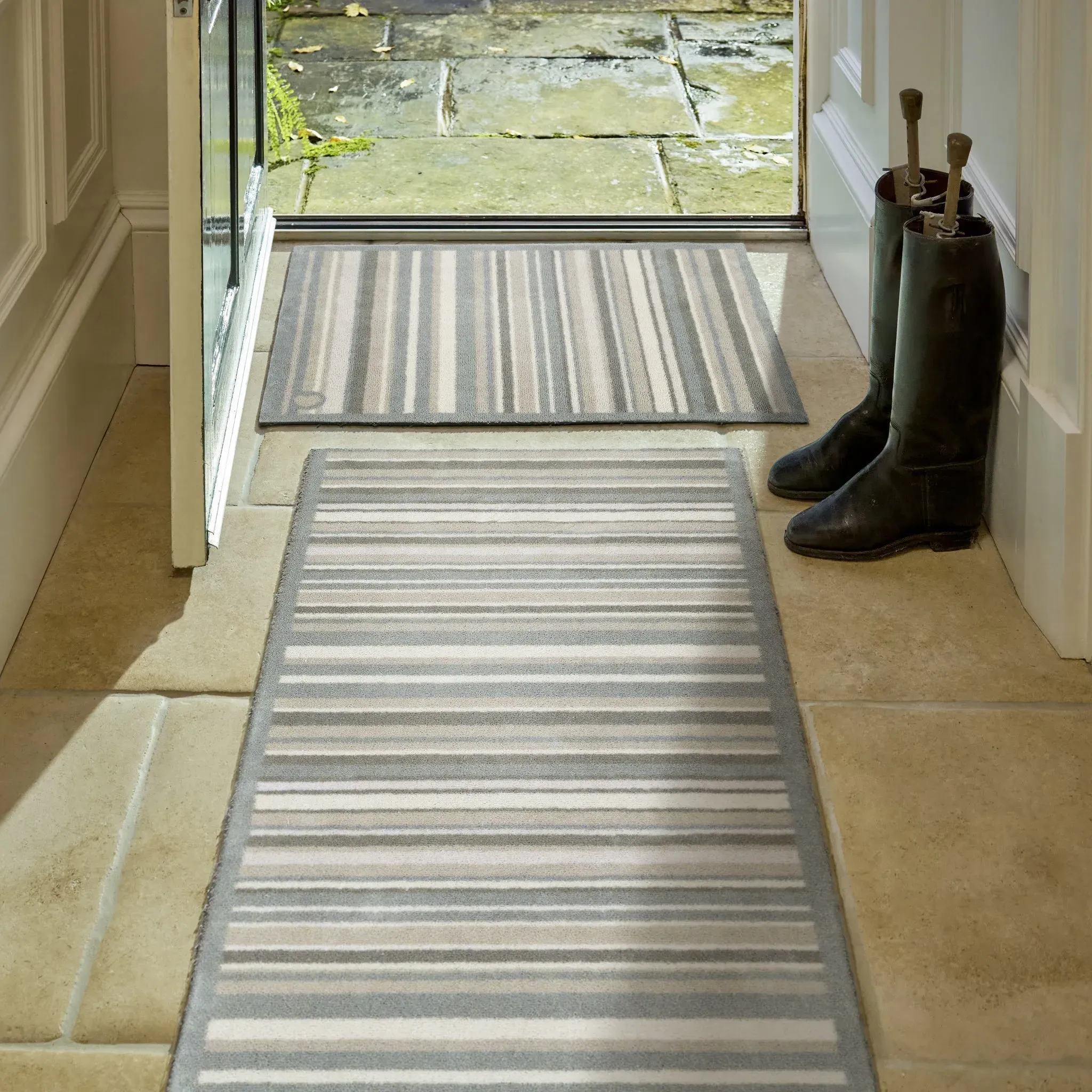 Sage Stripe Washable Doormat - Sage Green product