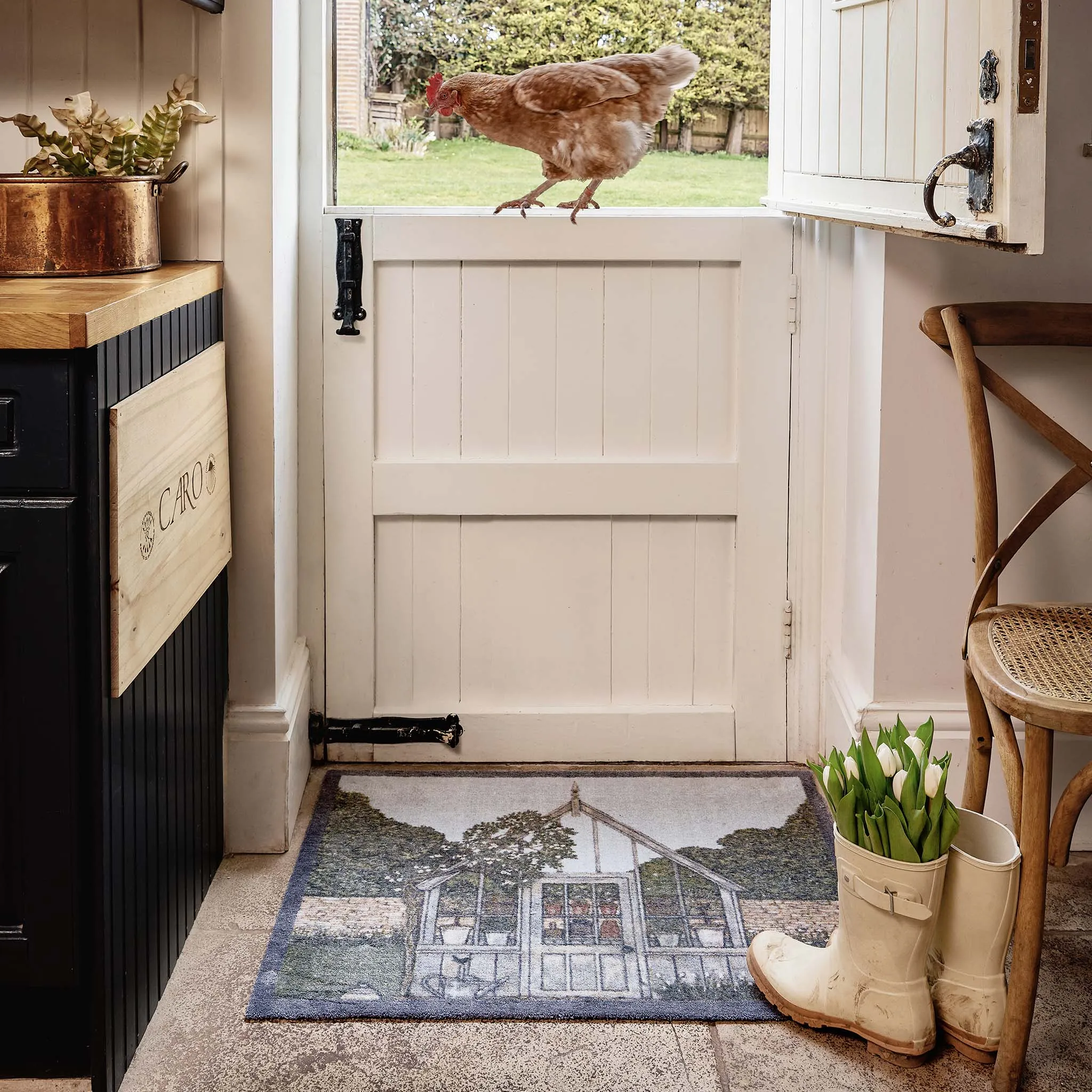 Hug Rug Aura Washable Doormat - Green, Recycled Nylon product