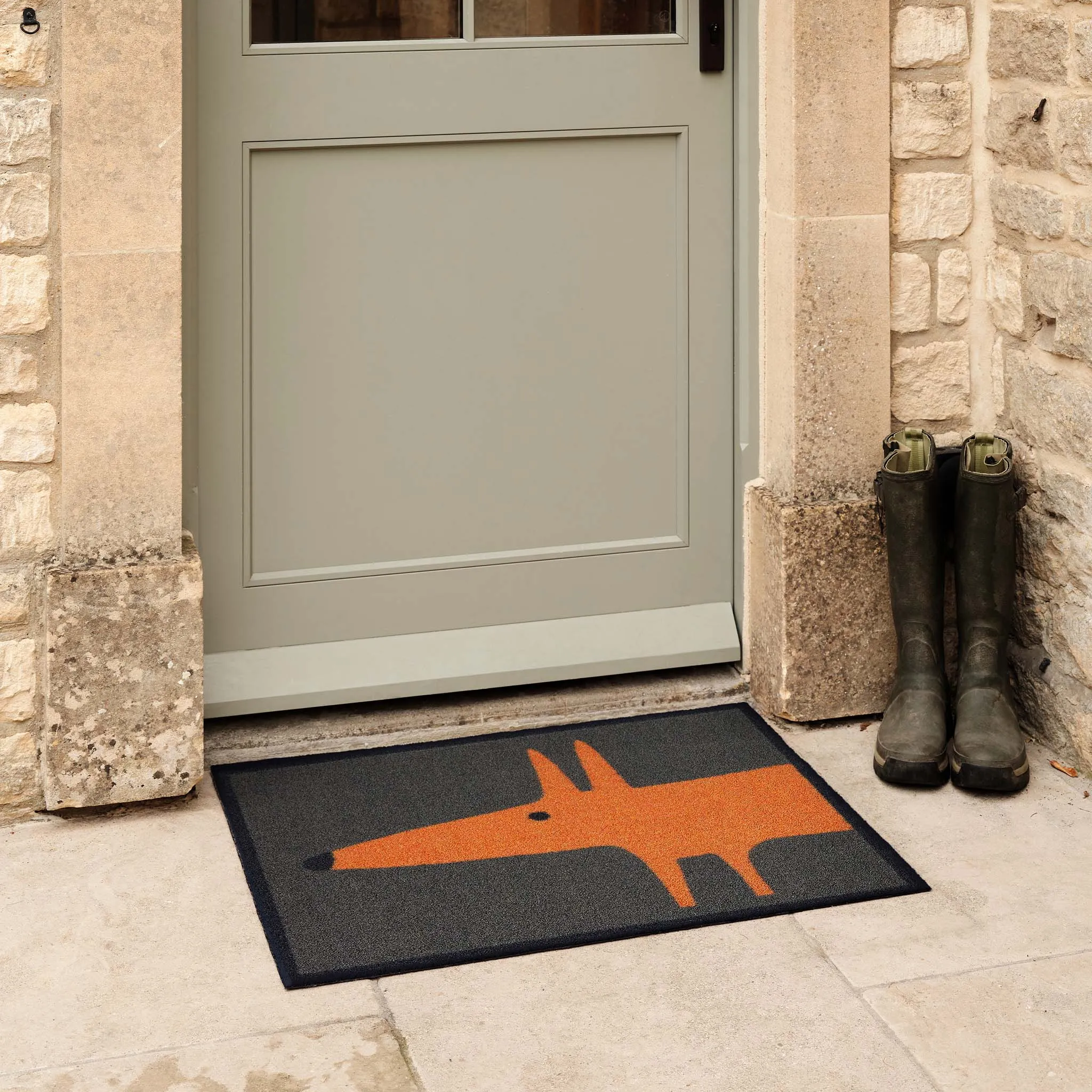Hug Rug Mr Fox Outdoor Doormat - Orange, ECONYL Nylon product