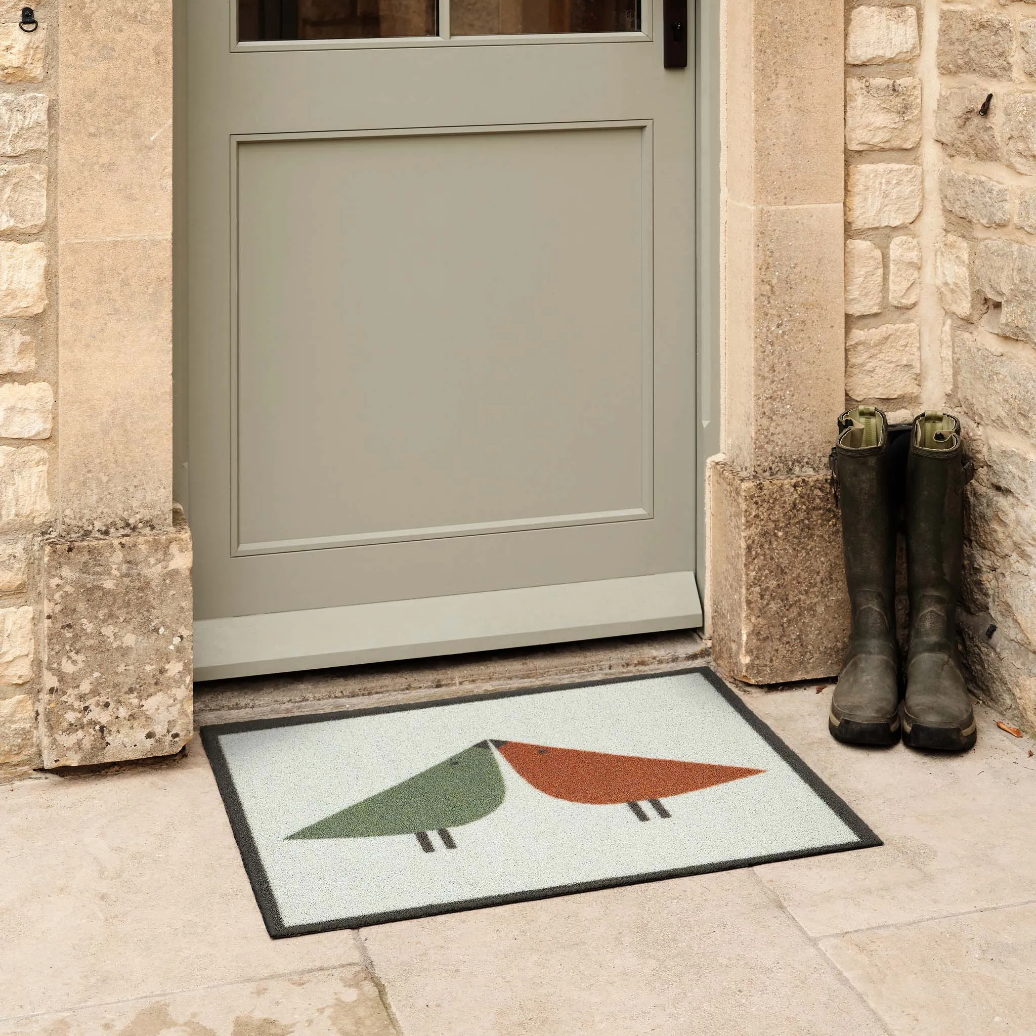 Hug Rug x Lintu Outdoor Doormat - Rust/Green, ECONYL Nylon product