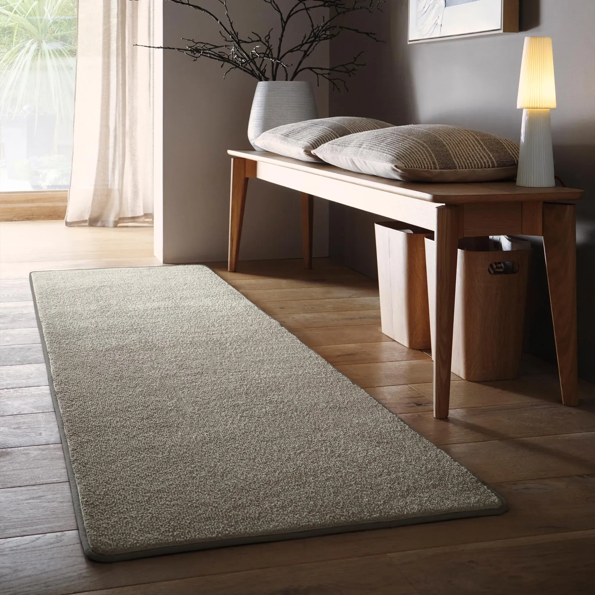 Sense Ghost Grey Washable Rug Runner - Grey, Recycled PET product