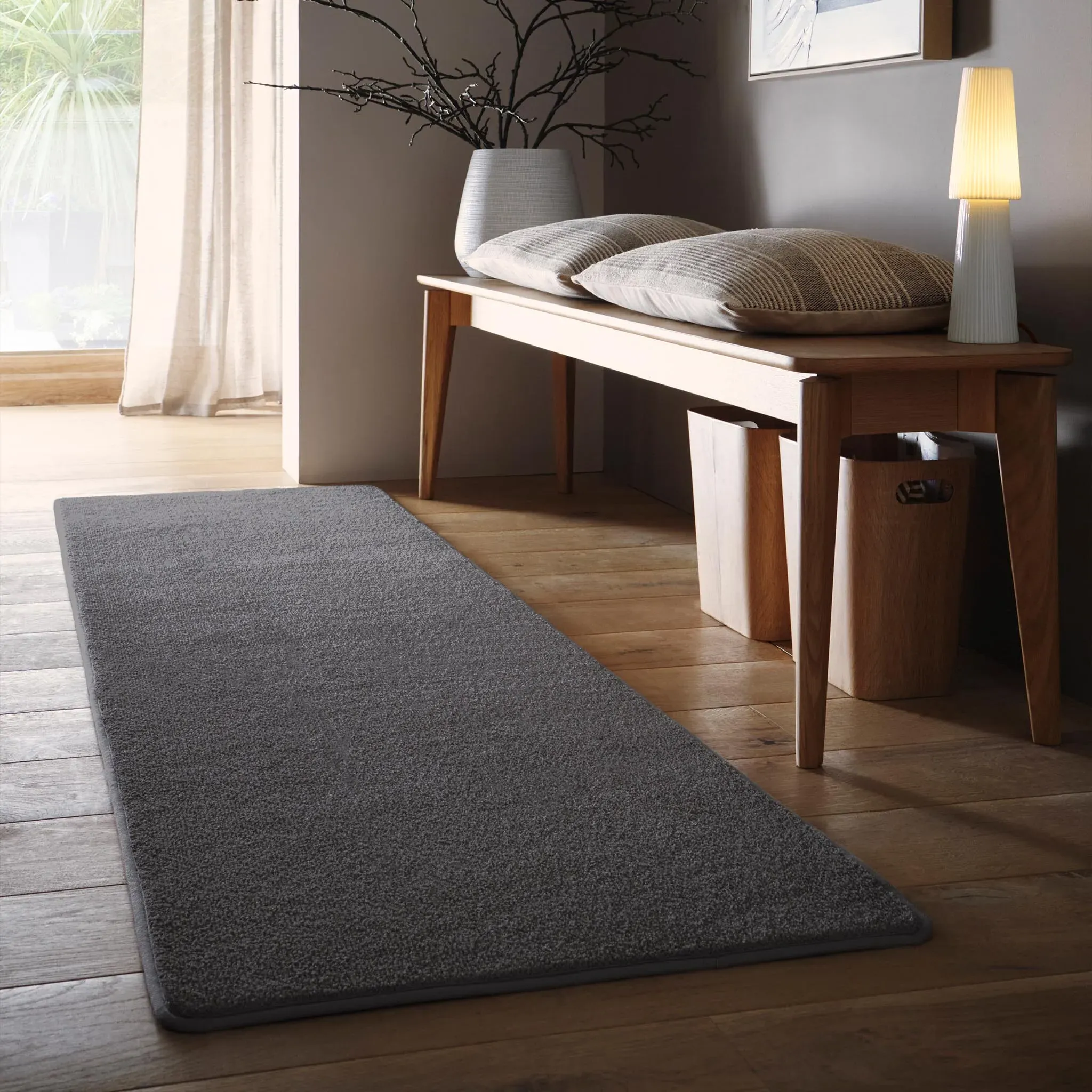 Sense Washable Rug Runner - Charcoal, Recycled PET product