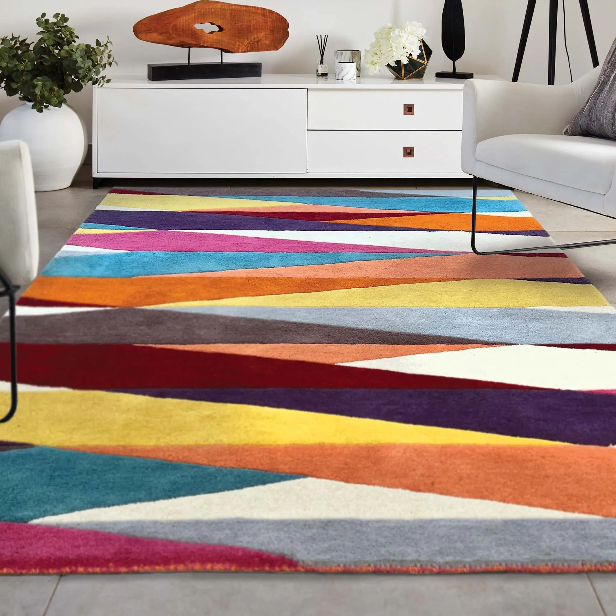 Shard Geometric Rug - Multi-Coloured, Wool product