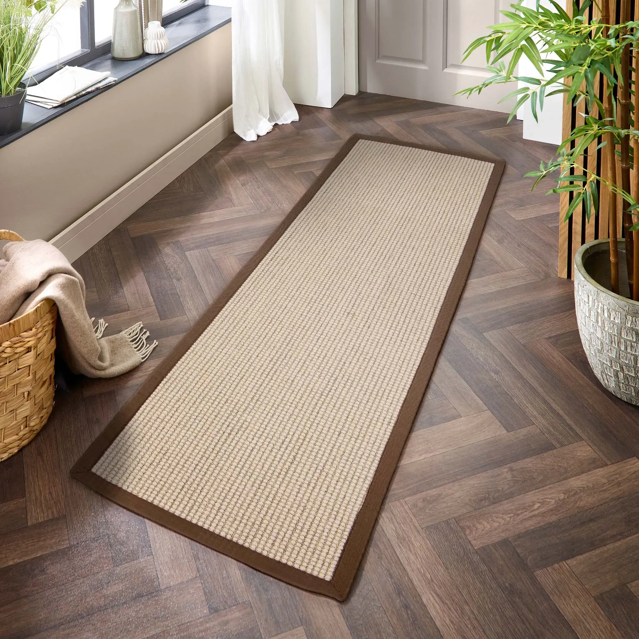 Sisal Boucle Runner Rug - Natural, Mocha product