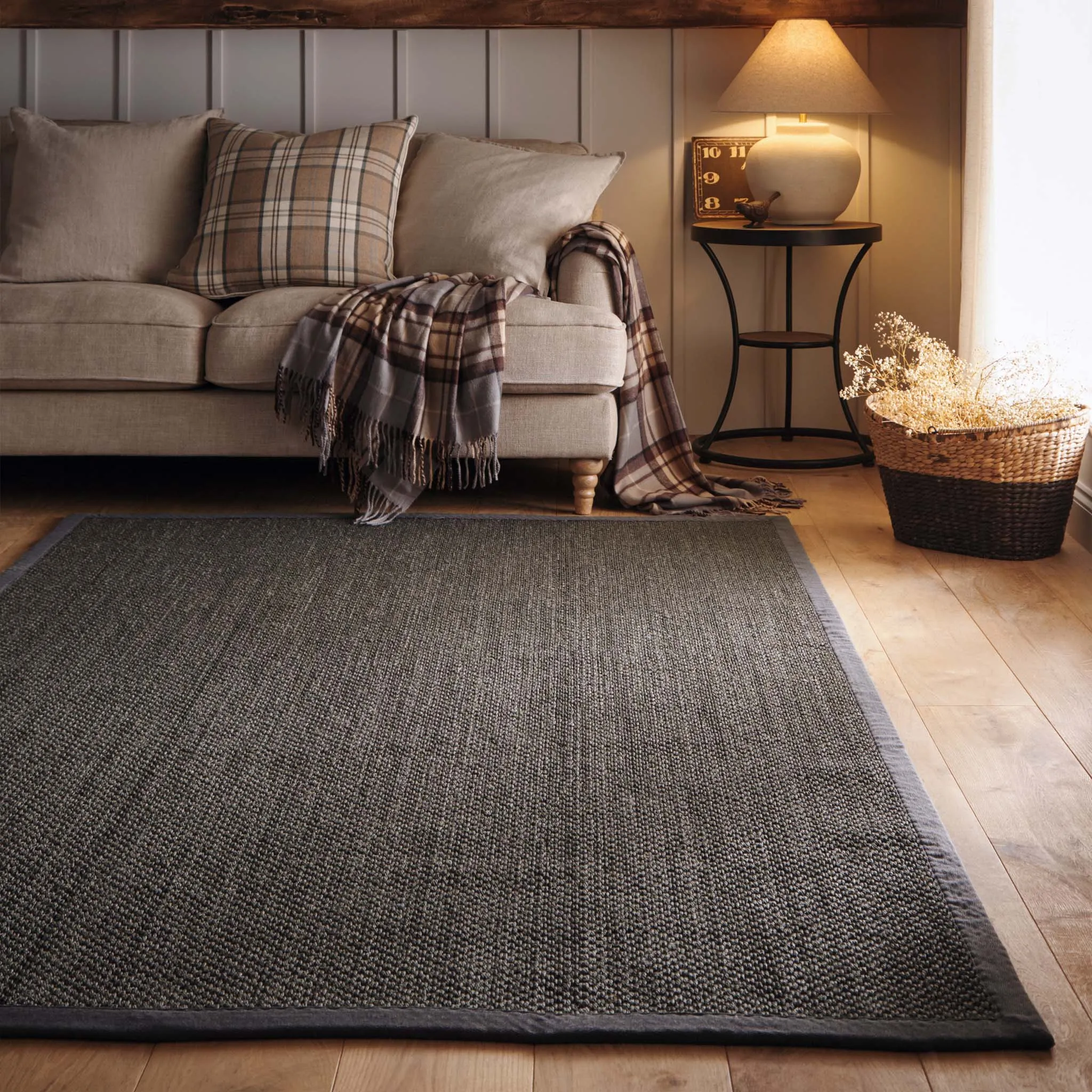 Sisal Rug with Dark Grey Border - Grey, Sisal product