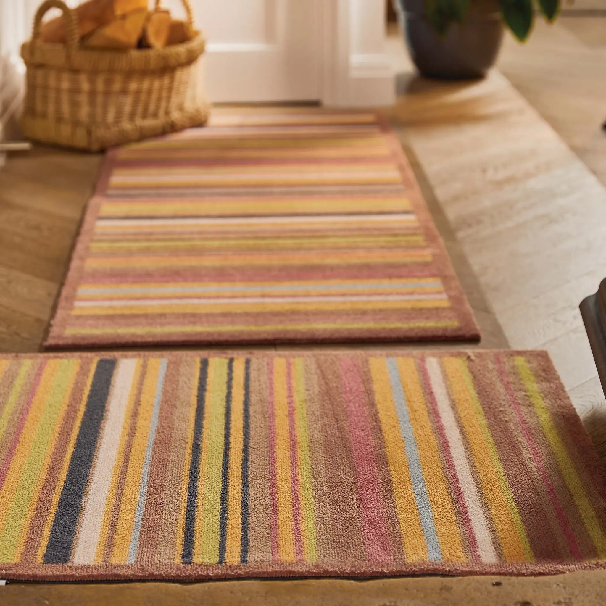 Stripe 70 Washable Doormat - Red, Brown product