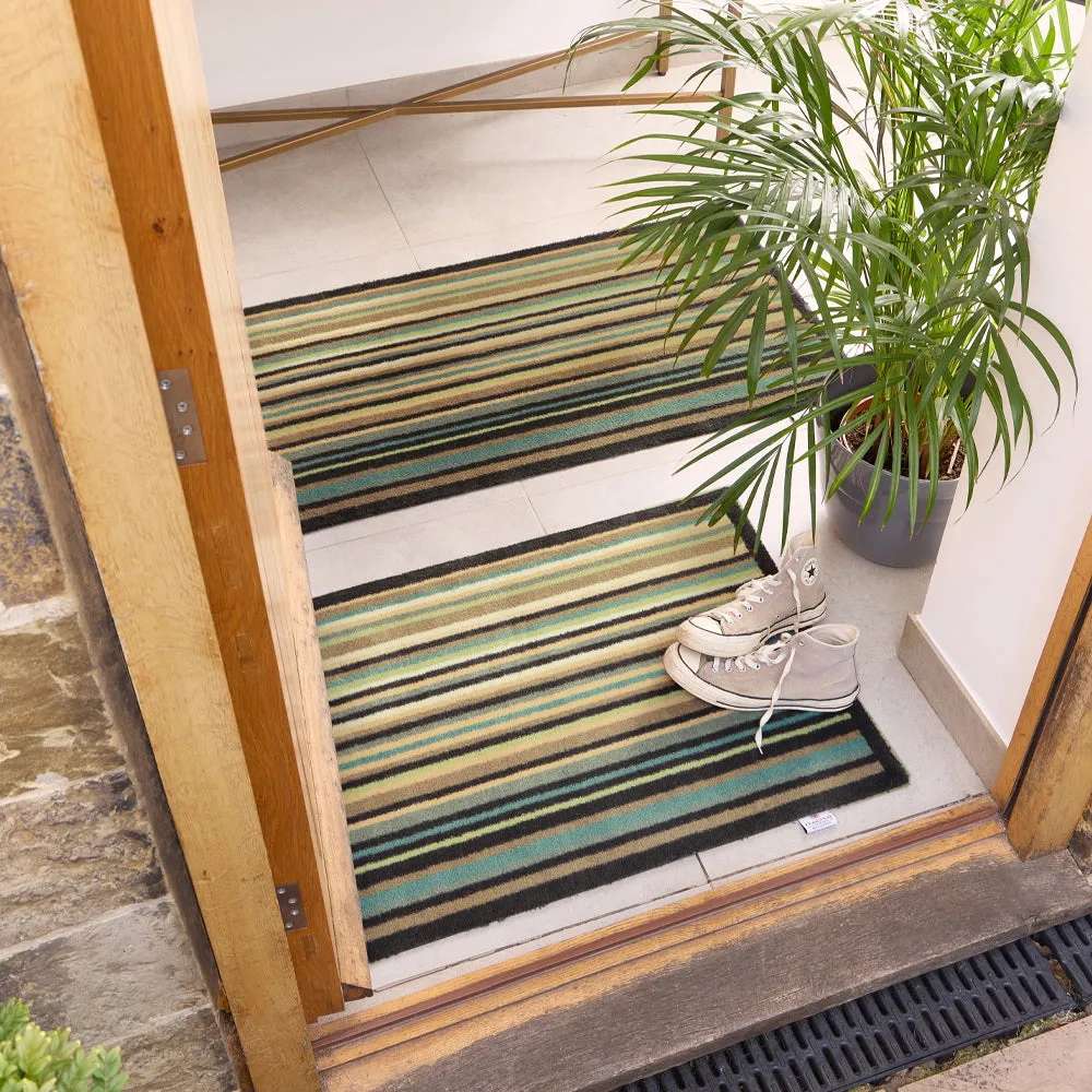 Stripe 84 Washable Doormat - Blue/Green product