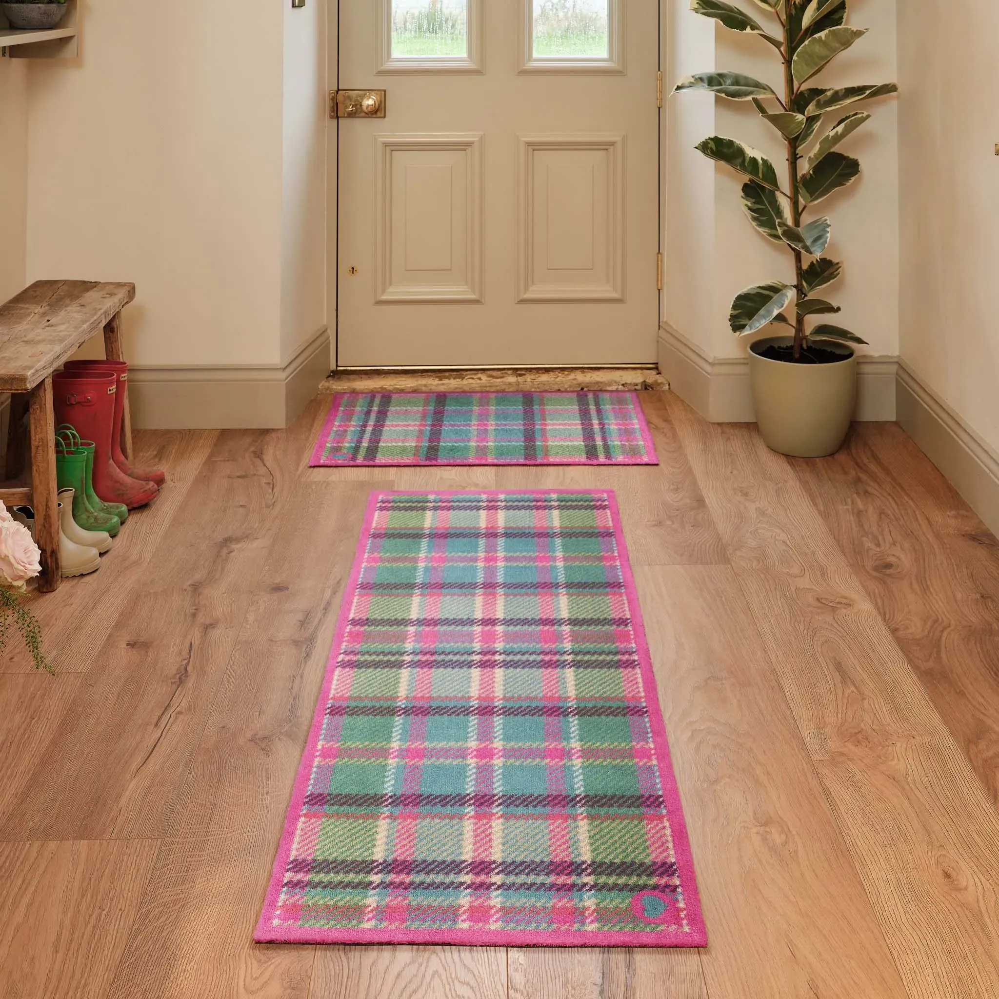 Tartan Charity Doormat - Pink, Green product
