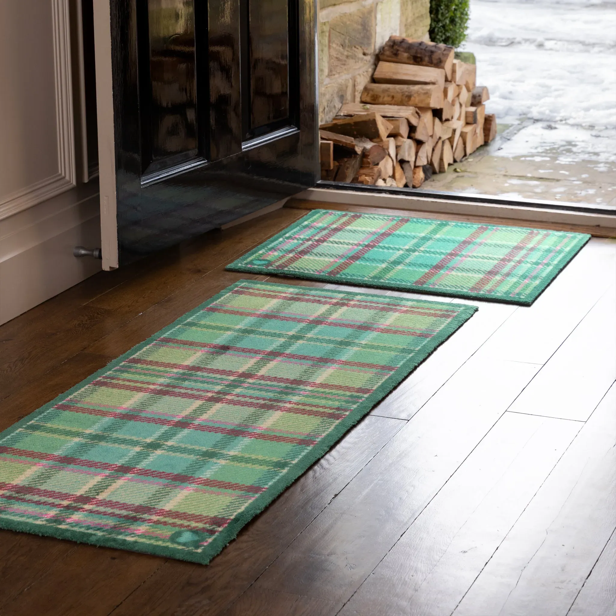 Tartan Washable Doormat - Green product