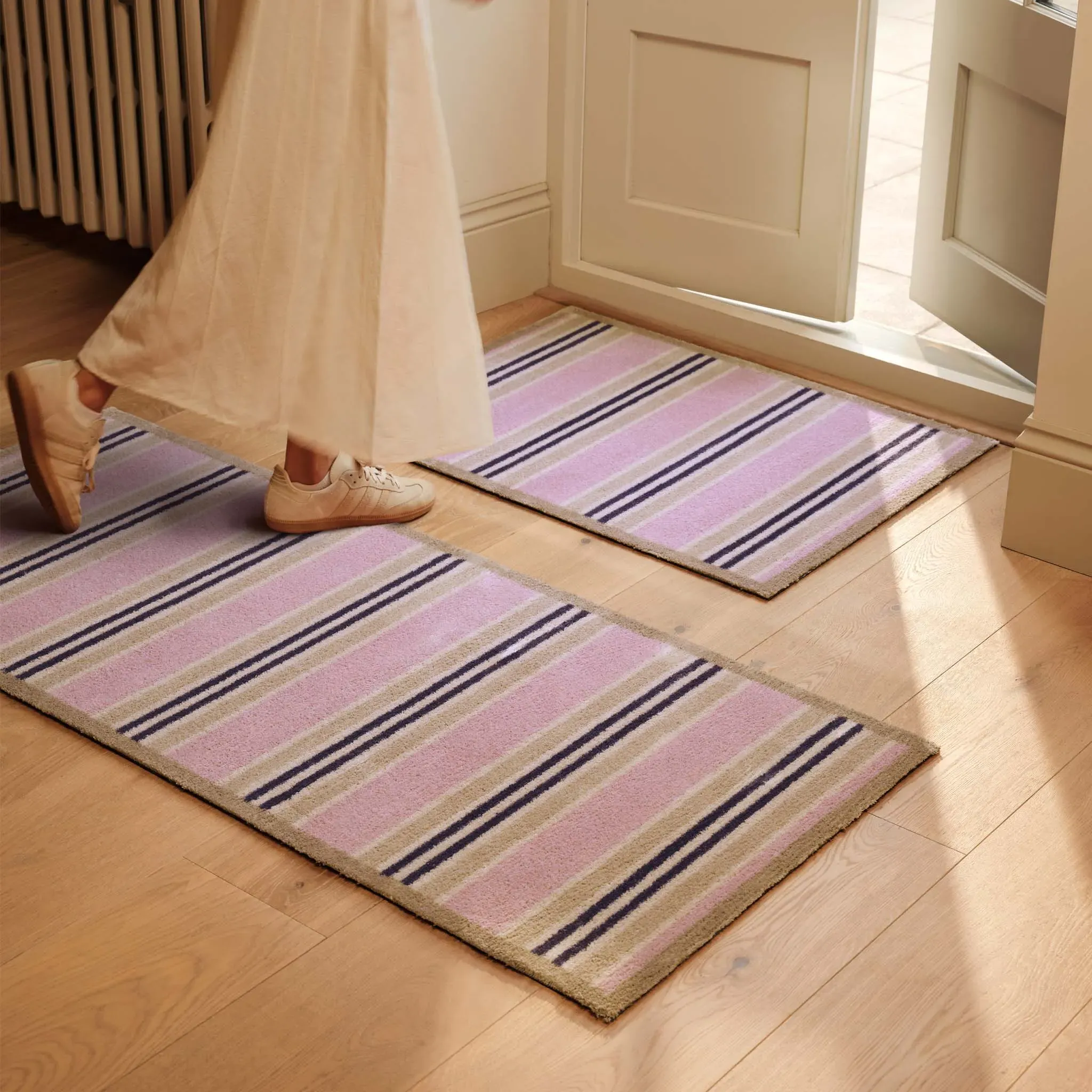 Timeless Stripe Washable Doormat - Blush product