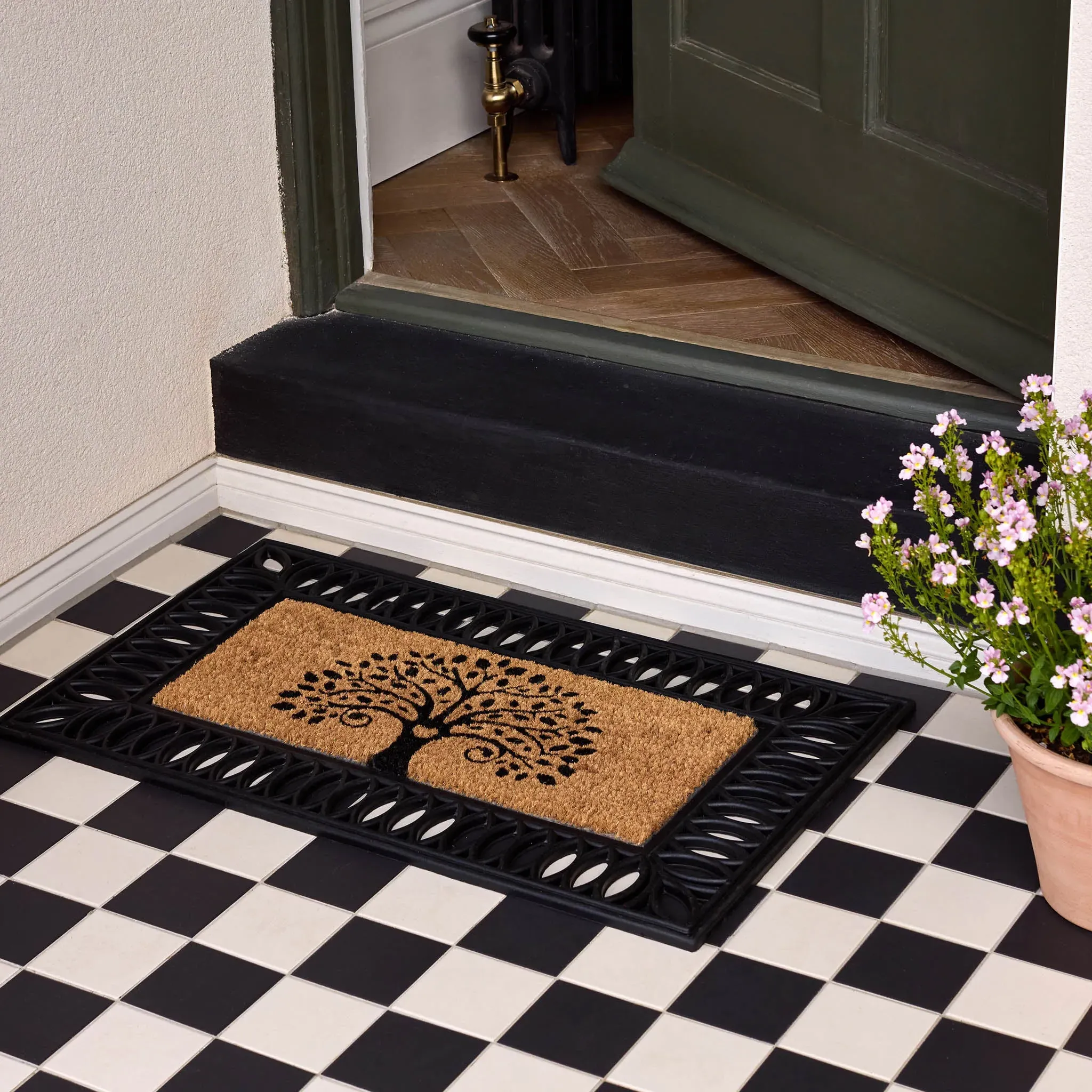 Tree of Life Coir Insert Doormat - Natural, Coconut Husk product