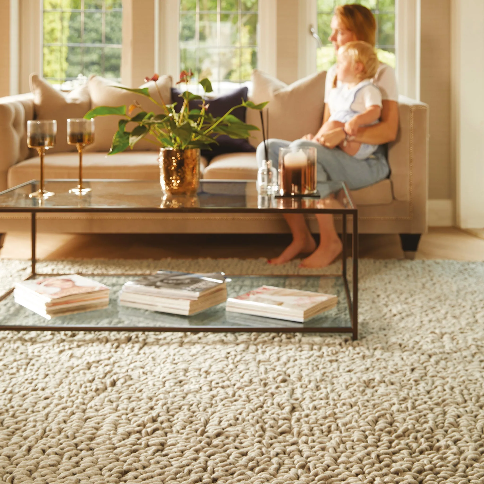Union Shaggy Rug - Oyster, Wool product