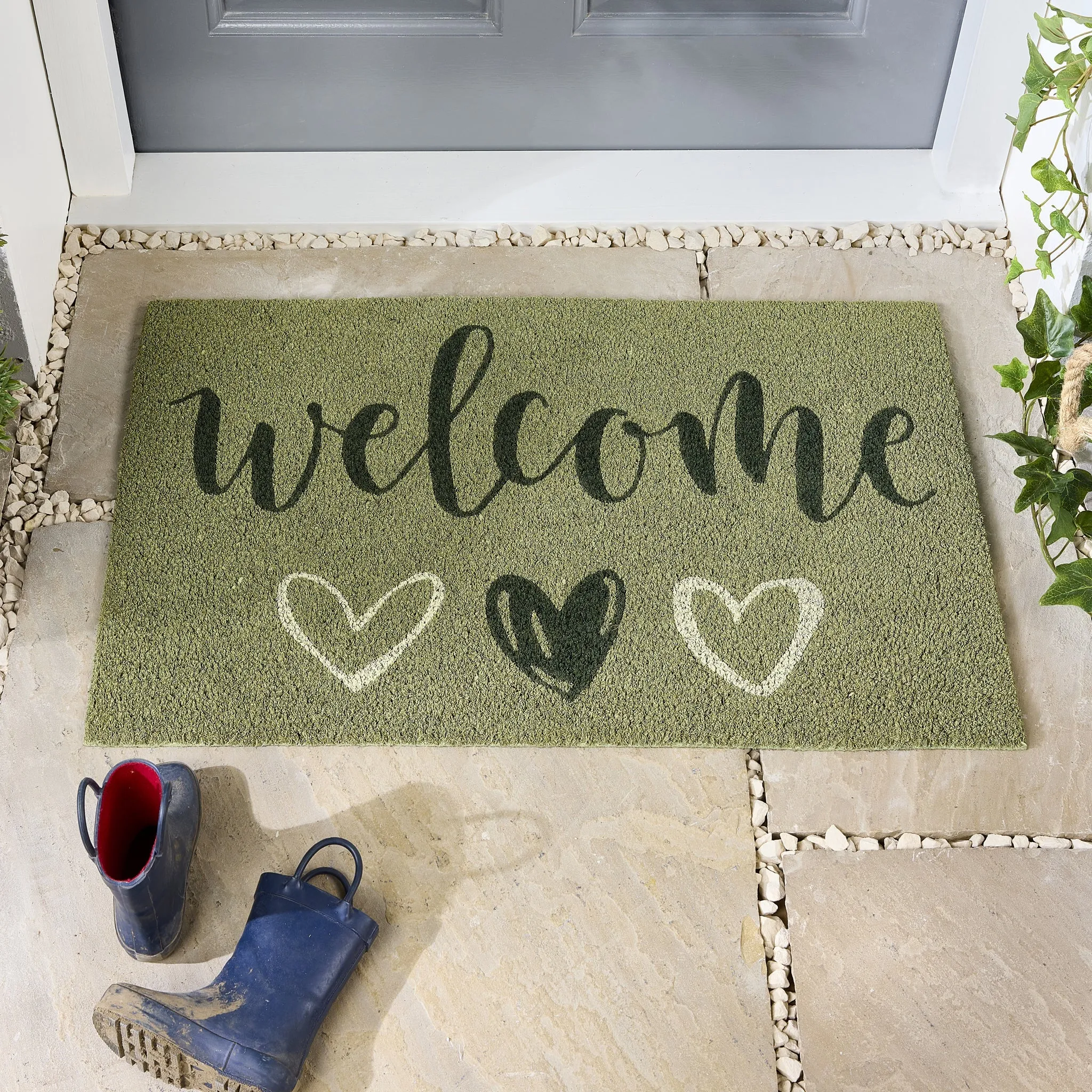 Welcome Sage Coir Doormat - Sage Green product