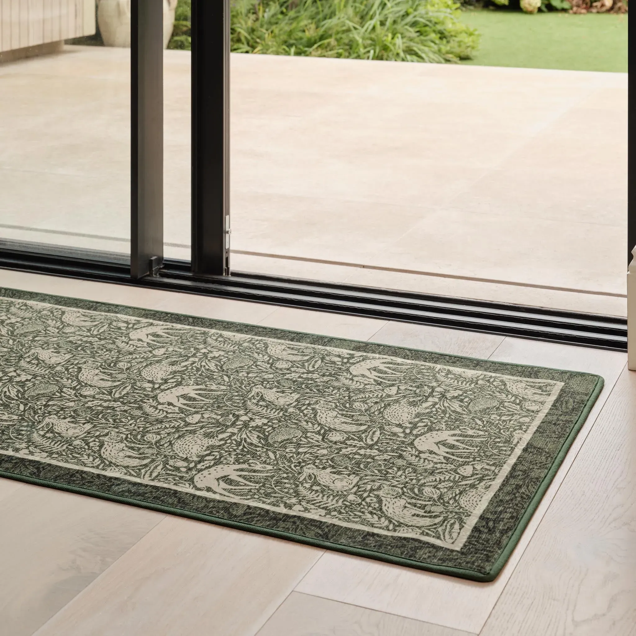 Whimsical Woodland Washable Runner - Green, Recycled Polyester product