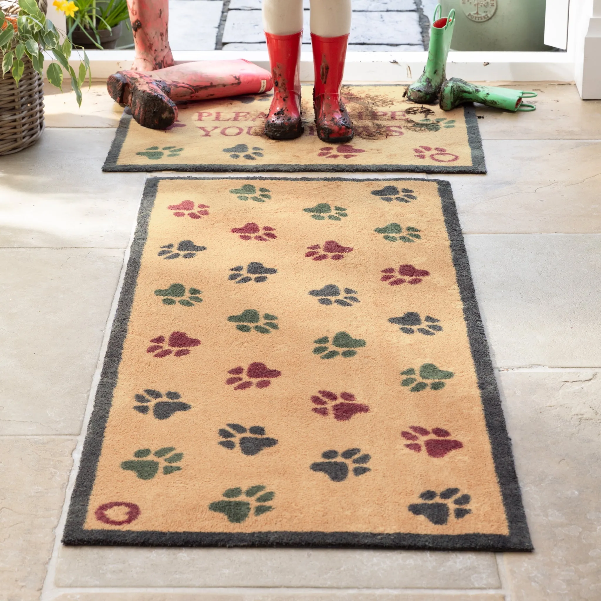 Wipe Your Paws Washable Doormat - Beige product