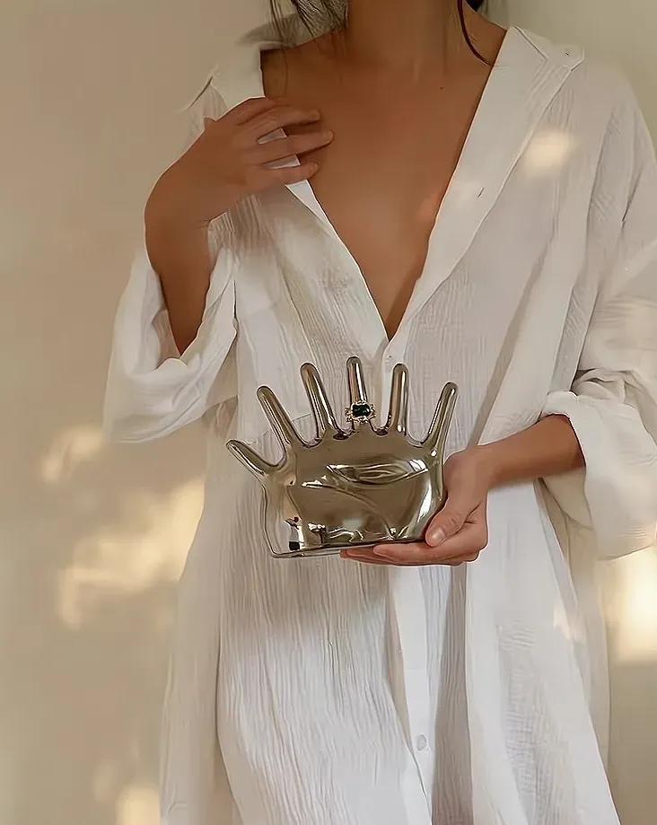 6 Fingers Accessories Holder - Silver, Ceramic product