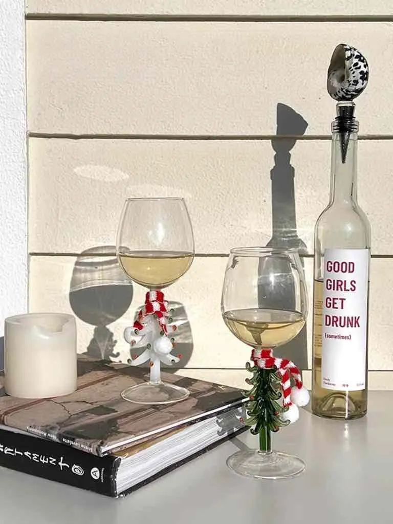 Christmas Tree Wine Glasses Set of 2 - Borosilicate Glass product
