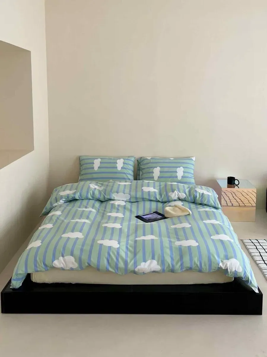 Cloud Stripe Duvet Cover Set with Pillowcases - Cotton product