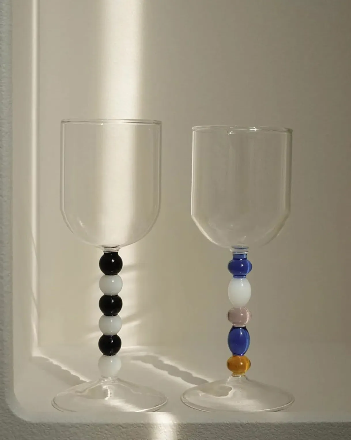 Gemstone Set of 2 Bordeaux Wine Glasses - Black & White, Crystal product