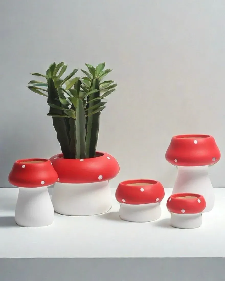 Handmade Mushroom Ceramic Plant Pot - Pottery product
